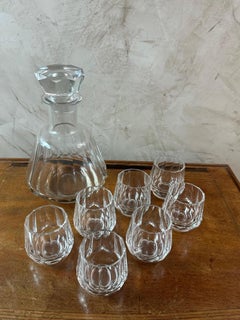 20th century French Art Deco Set of Liquor Glasses and Carafe, 1930s