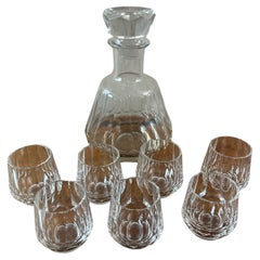 20th century French Art Deco Set of Liquor Glasses and Carafe, 1930s