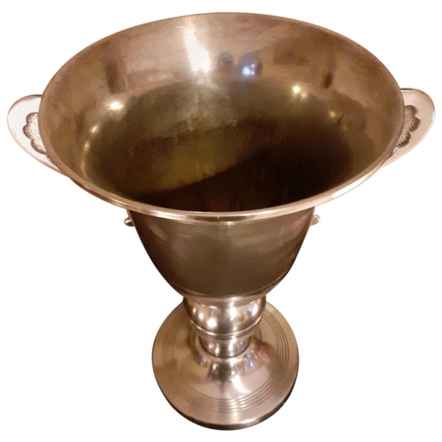 20th Century French Art Deco Silver Plate Champagne Bucket, 1930s For Sale