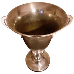 Art Decó francés del siglo XX Cubitera de champán plateada, años 30