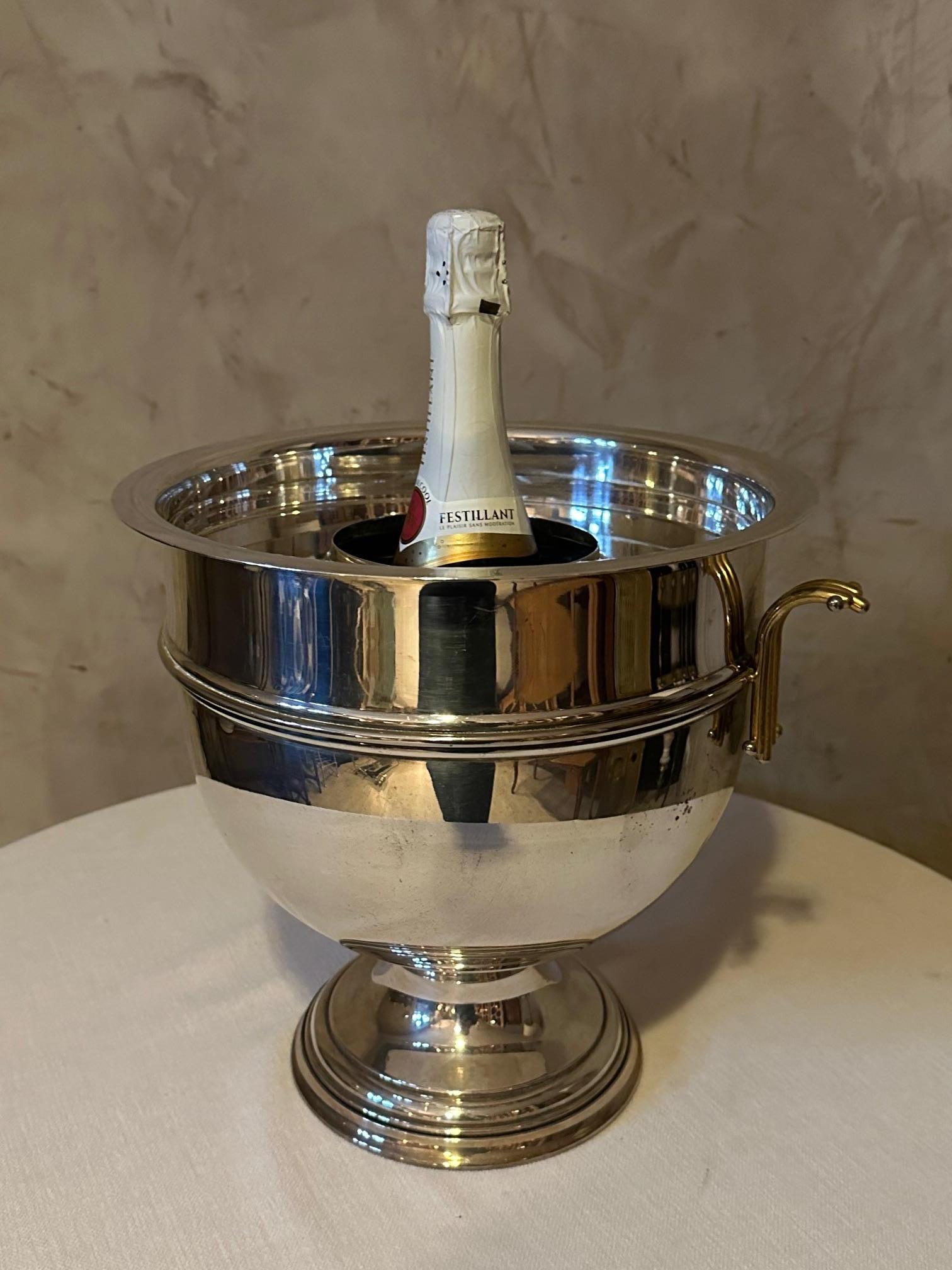 20th century French Art Deco Silver Plate Champagne Bucket 6