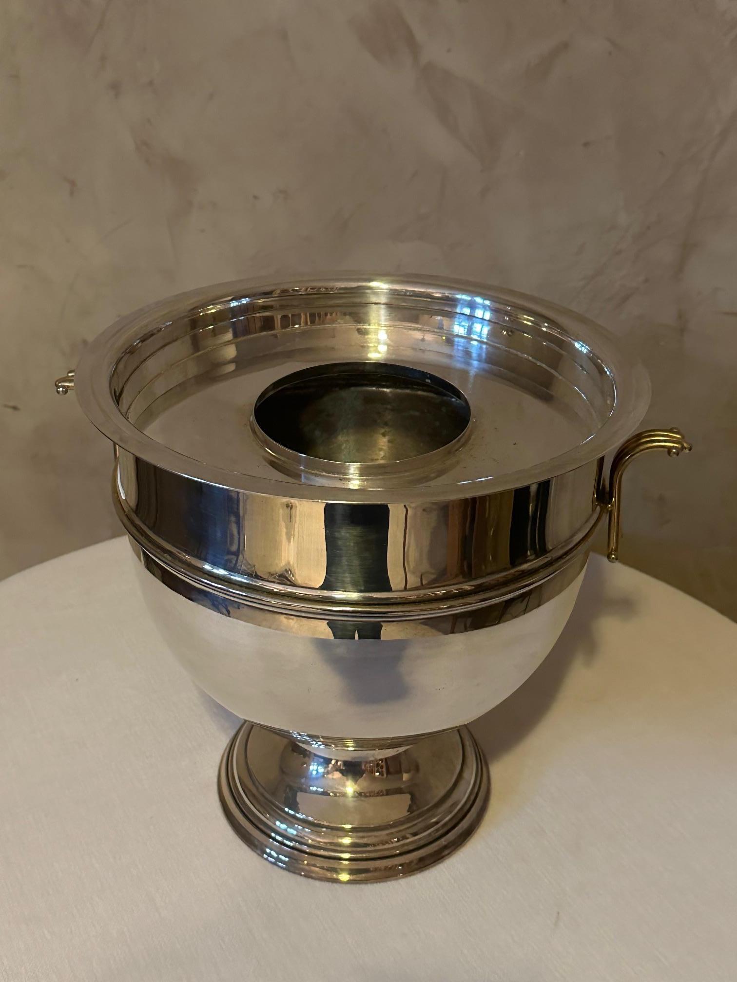 Mid-20th Century 20th century French Art Deco Silver Plate Champagne Bucket