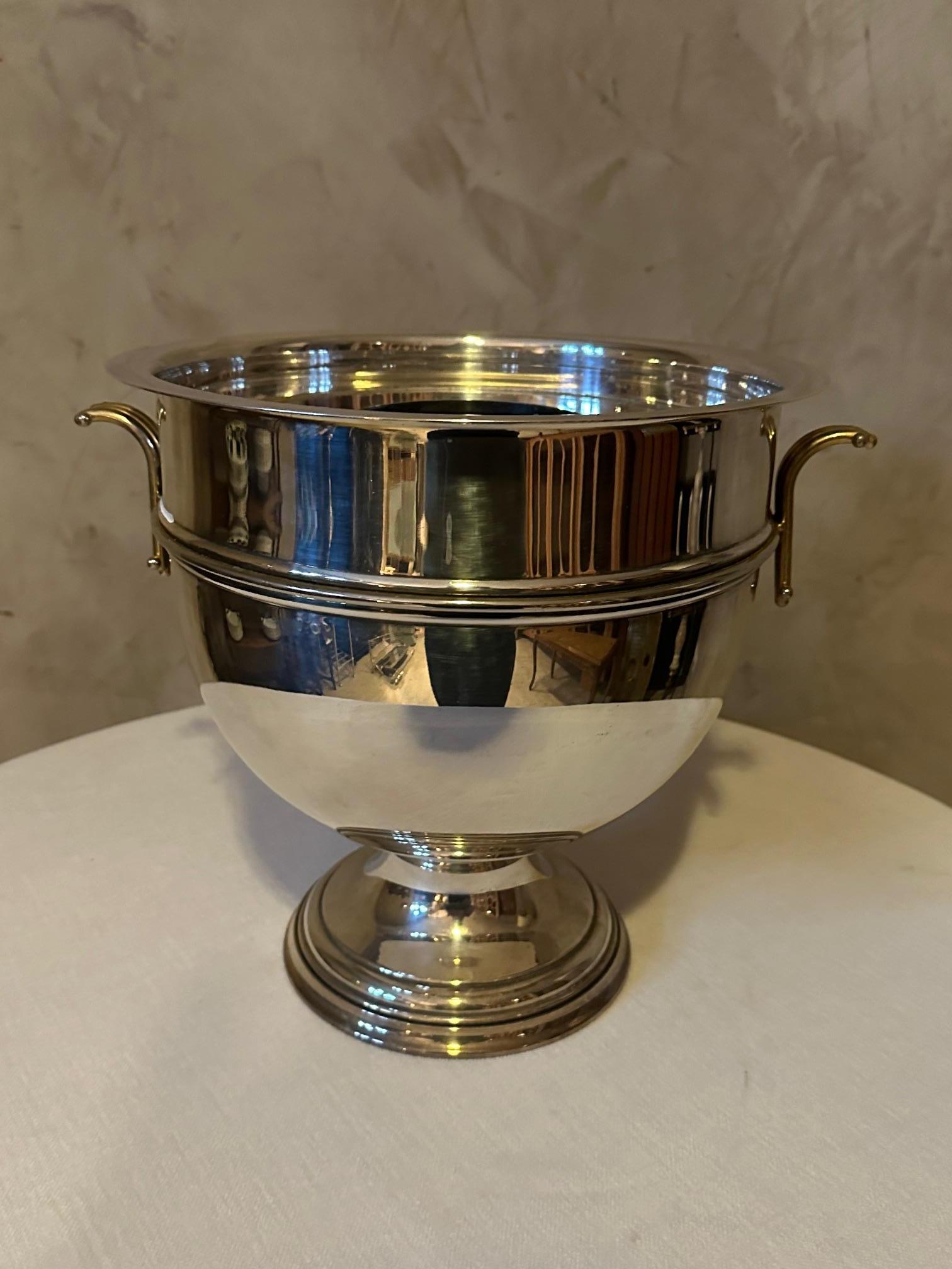 20th century French Art Deco Silver Plate Champagne Bucket 1