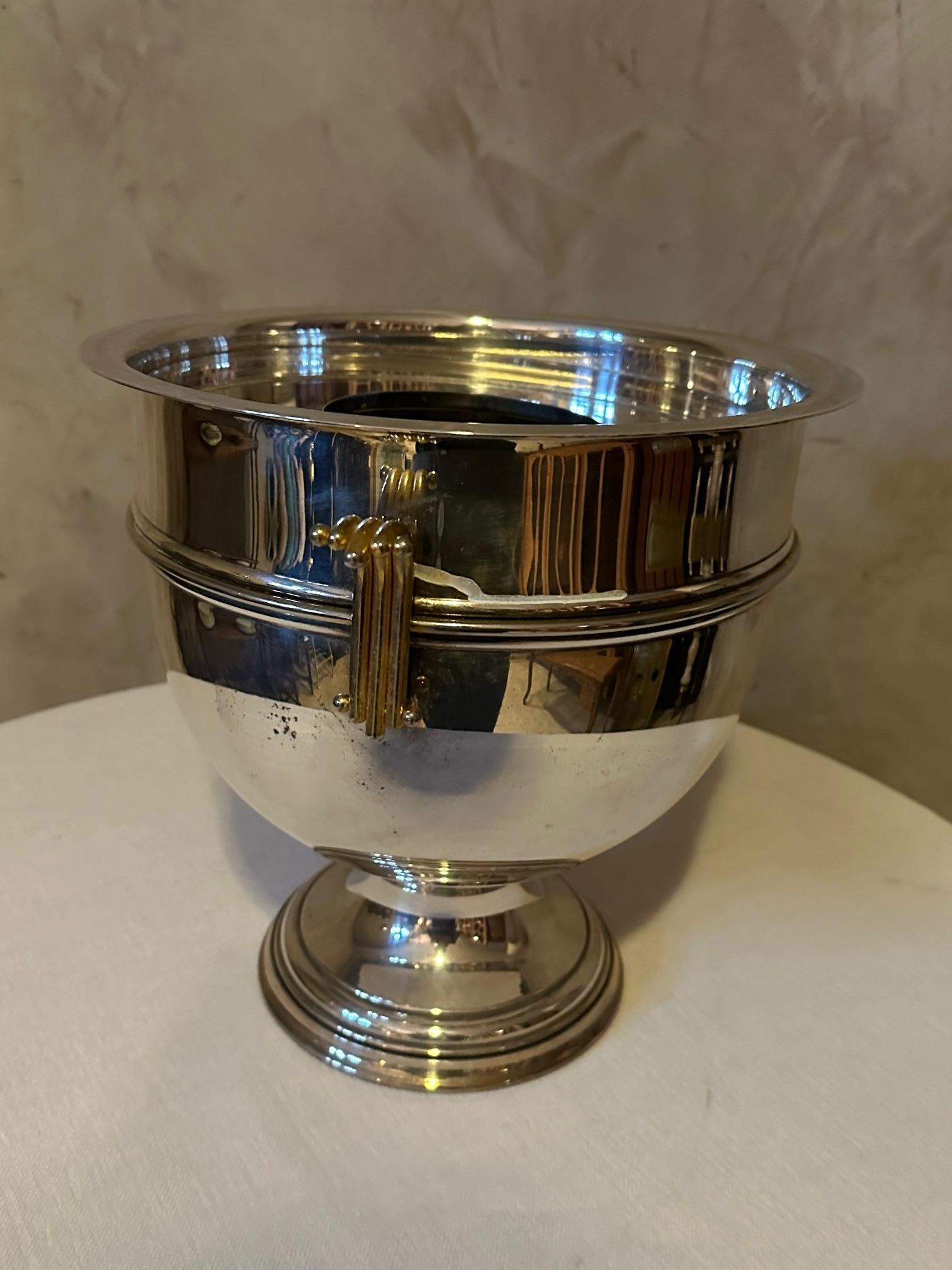 20th century French Art Deco Silver Plate Champagne Bucket 2