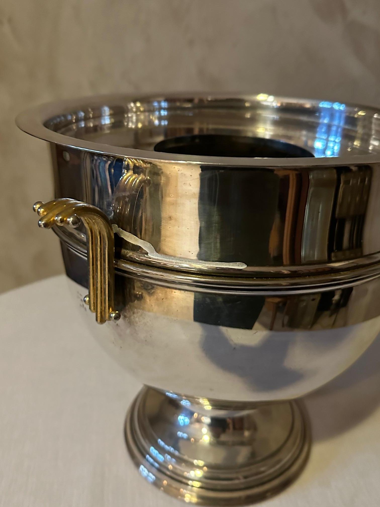 20th century French Art Deco Silver Plate Champagne Bucket 3