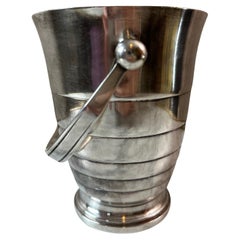 20th century French Art Deco silver Plate Ice Bucket, 1930s