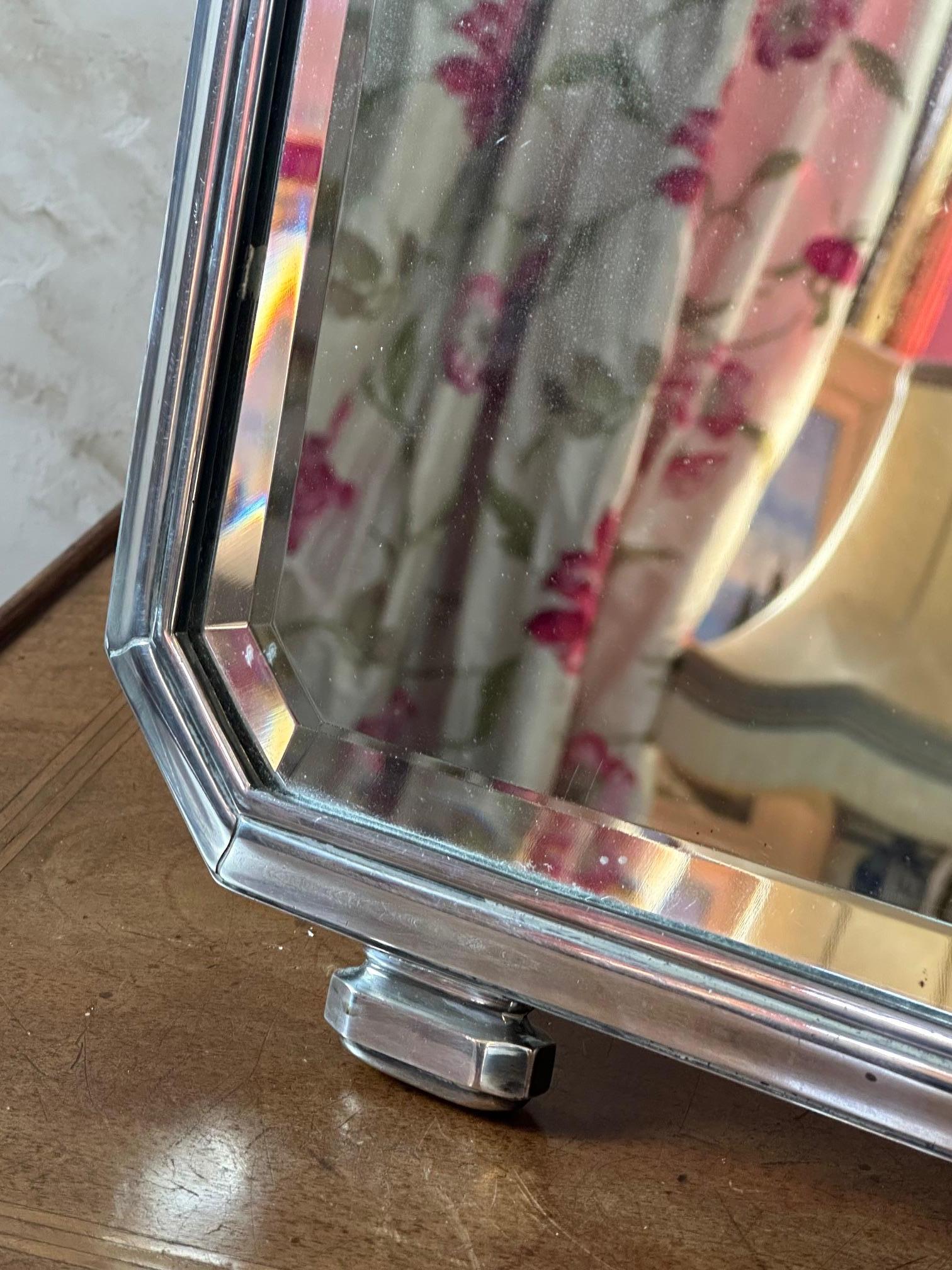 Plaqué argent 20ème siècle Français Art Deco Mirror Table, 1930s en vente