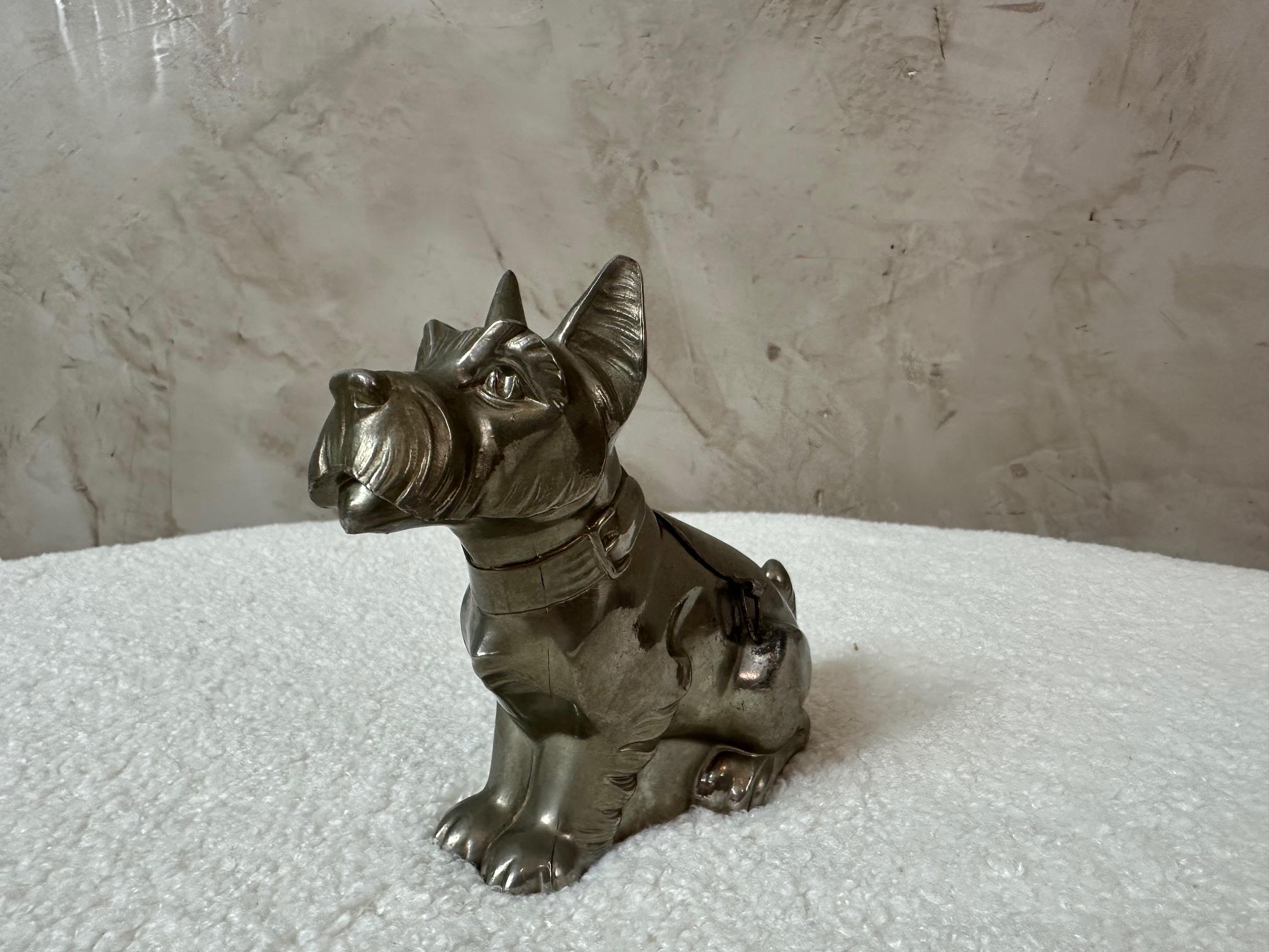 Perro hucha de plata Art decó francés del siglo XX, años 30 Francés en venta