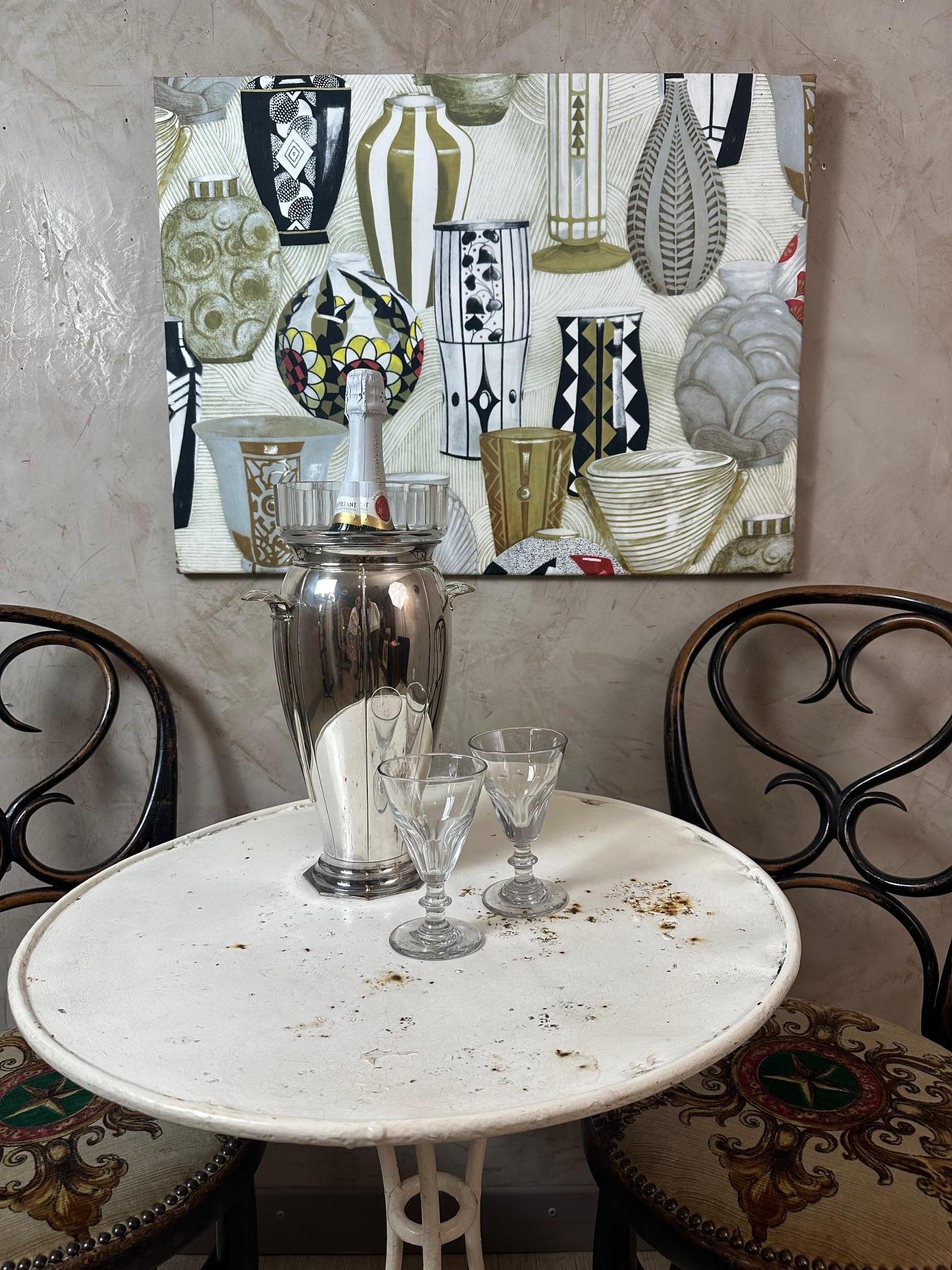 20. Jahrhundert Französisch Art Deco Versilbert Champagner Eimer, 1930er Jahre im Angebot 6