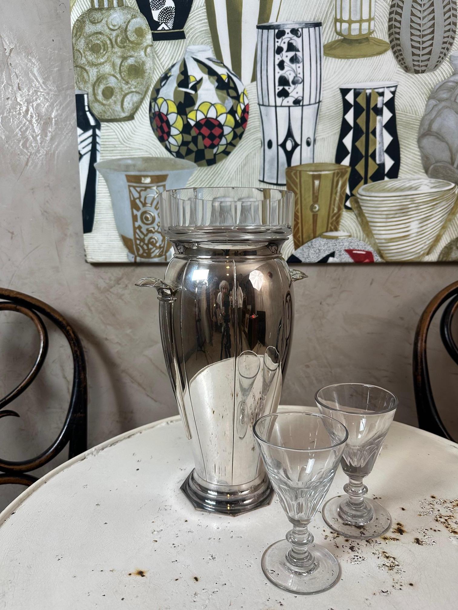 20. Jahrhundert Französisch Art Deco Versilbert Champagner Eimer, 1930er Jahre im Angebot 7