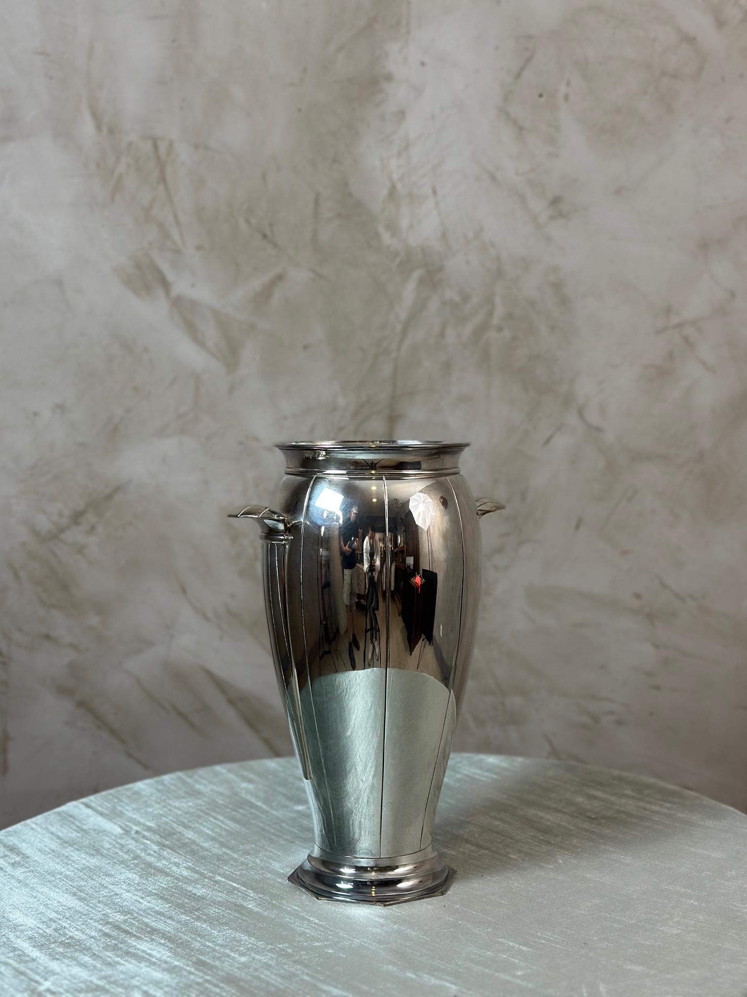 20. Jahrhundert Französisch Art Deco Versilbert Champagner Eimer, 1930er Jahre (Versilberung) im Angebot