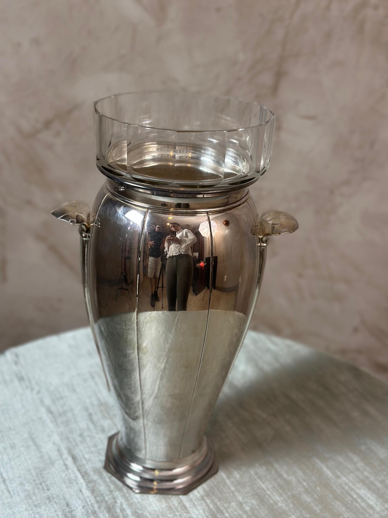20. Jahrhundert Französisch Art Deco Versilbert Champagner Eimer, 1930er Jahre im Angebot 3