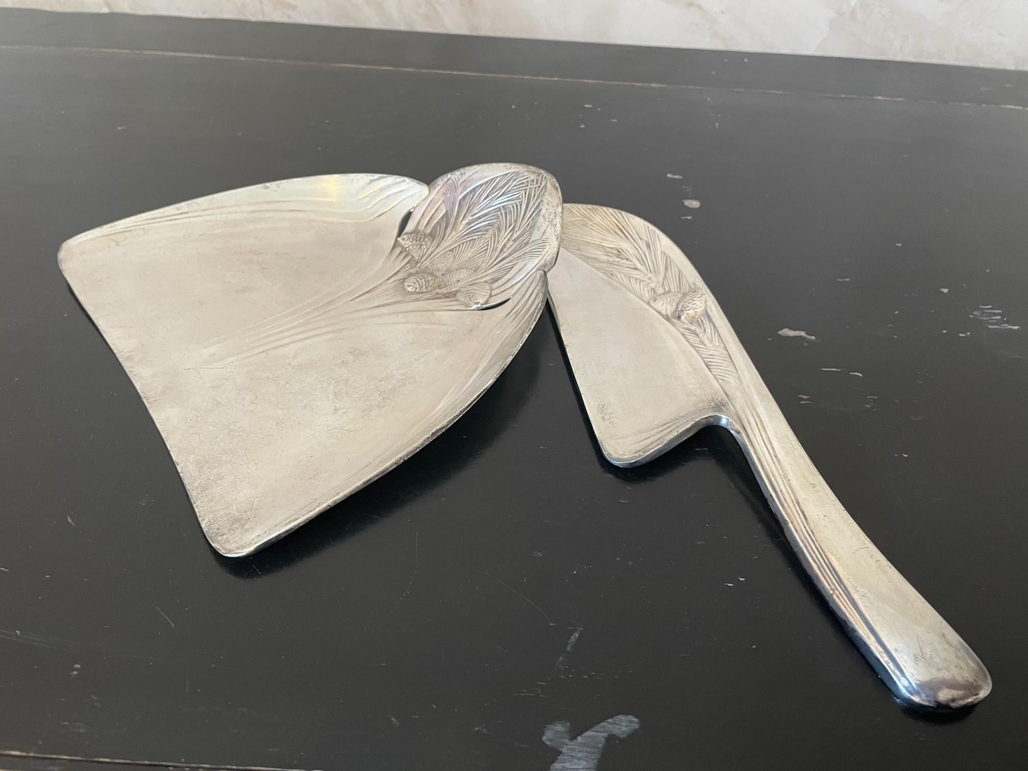 20th Century French Art Deco Silver Plated Crumble Shovel, 1930s For Sale 2