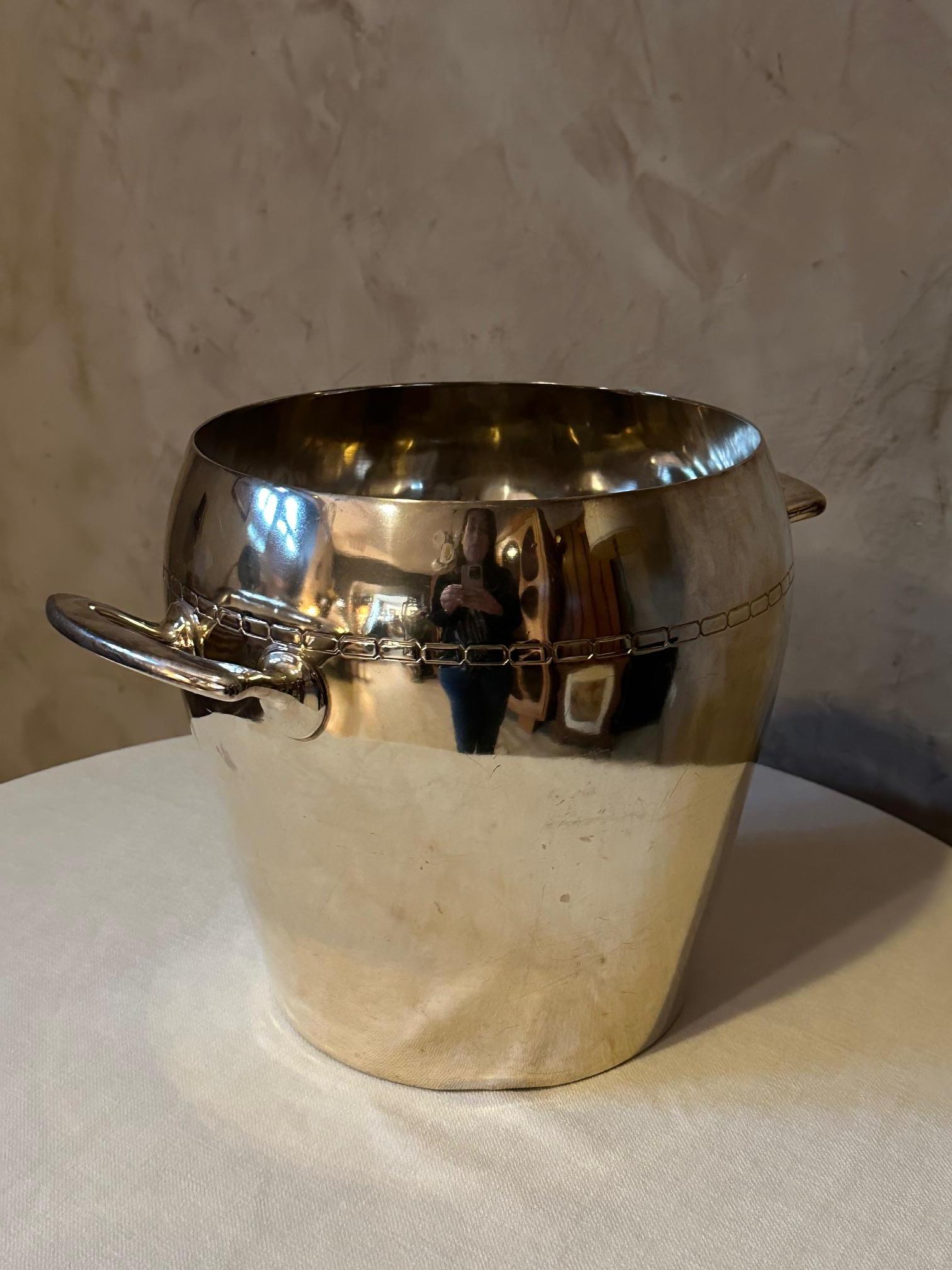 20th century French Art Deco Silver Plated Jeroboam Bucket For Sale 3