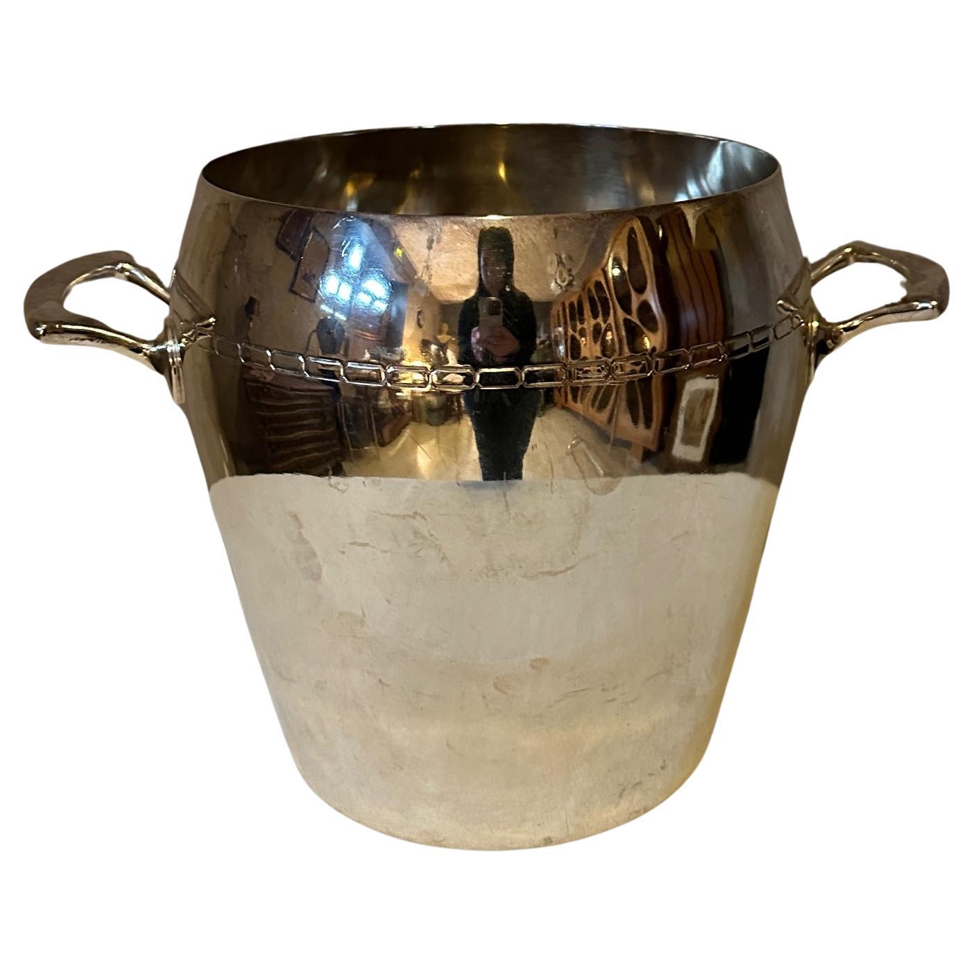 20th century French Art Deco Silver Plated Jeroboam Bucket For Sale