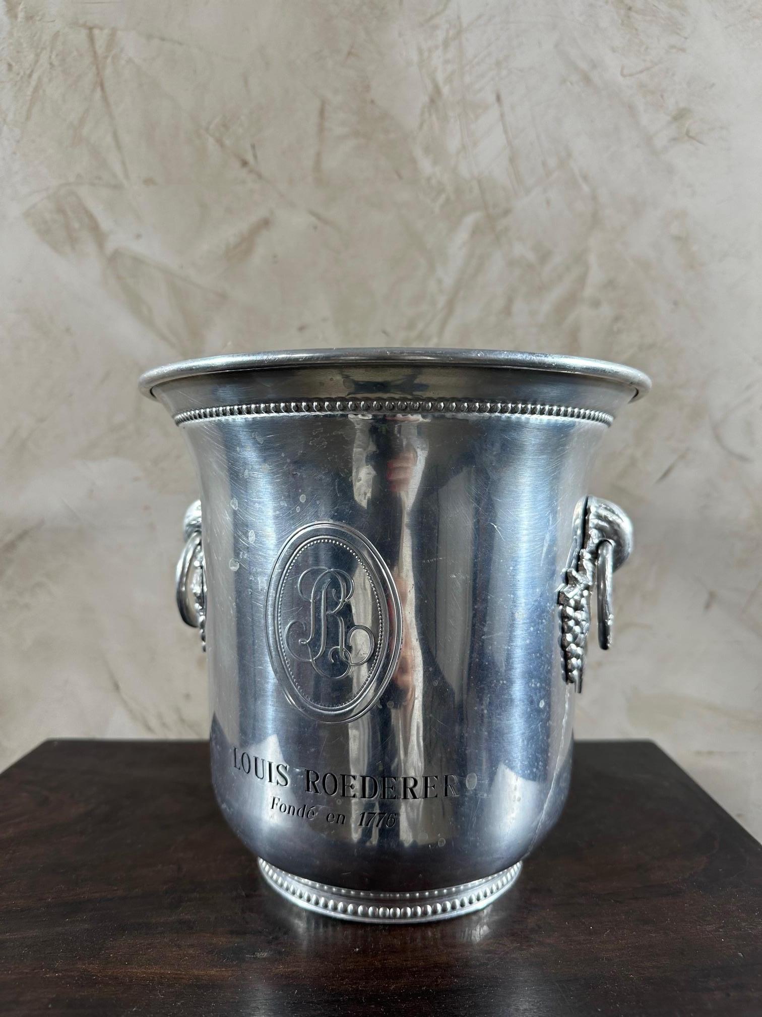 Mid-20th Century 20th century French Art deco Silver Plated Louis Roederer Champagne Cooler
