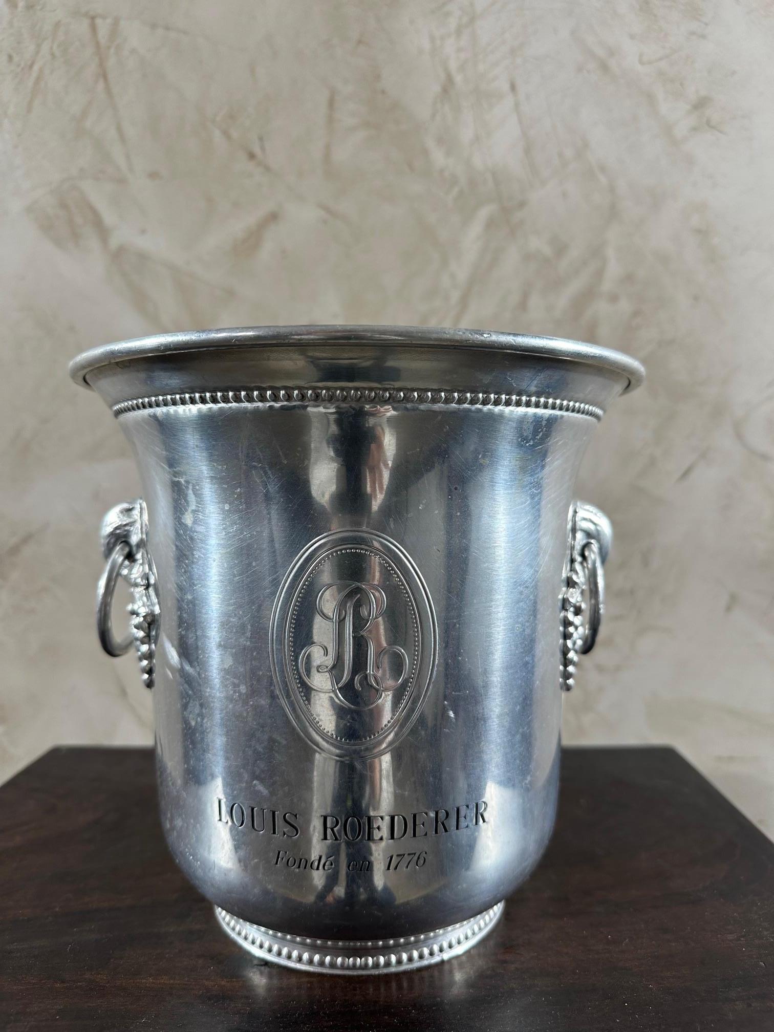 20th century French Art deco Silver Plated Louis Roederer Champagne Cooler 2