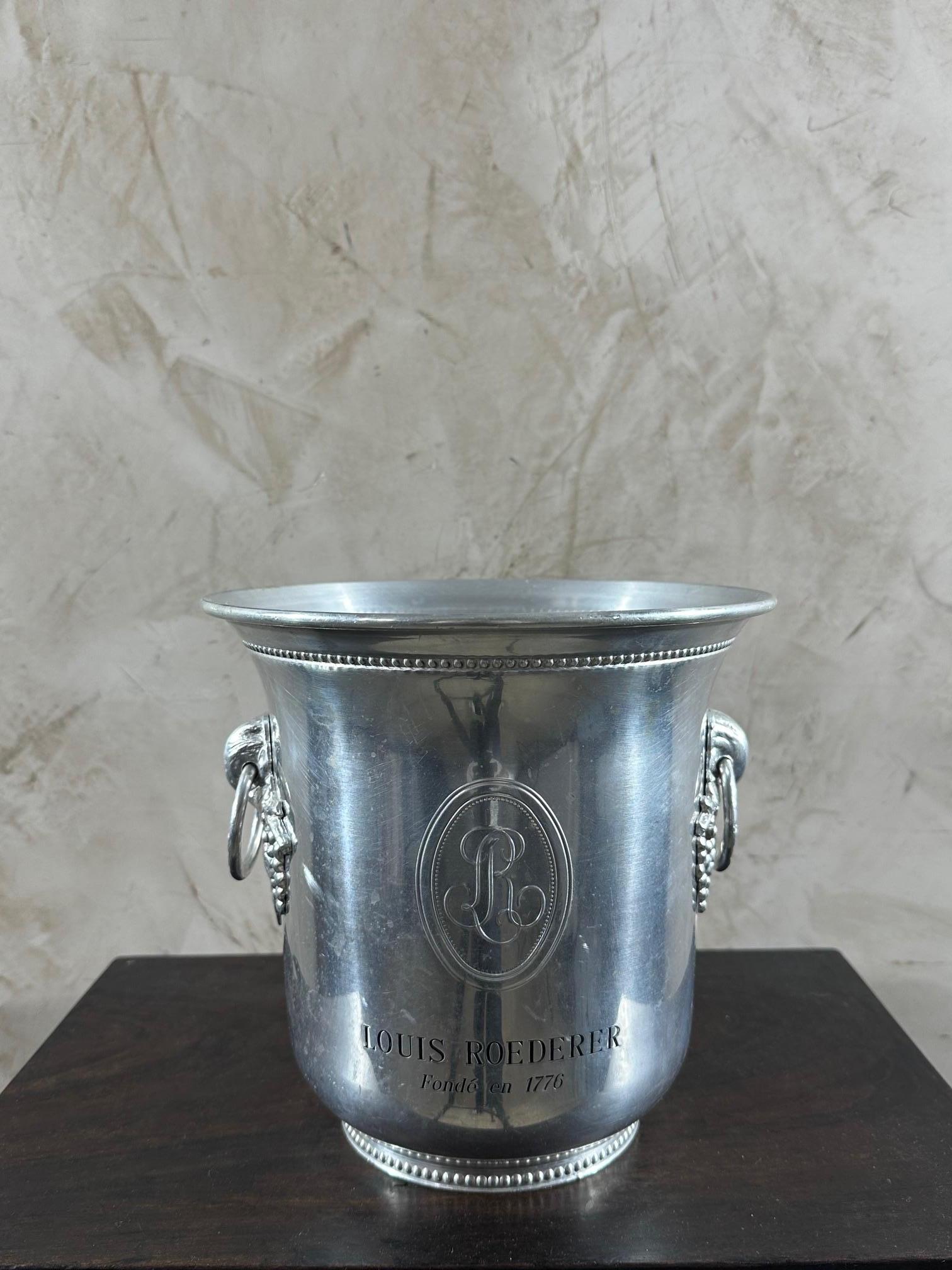 20th century French Art deco Silver Plated Louis Roederer Champagne Cooler 3