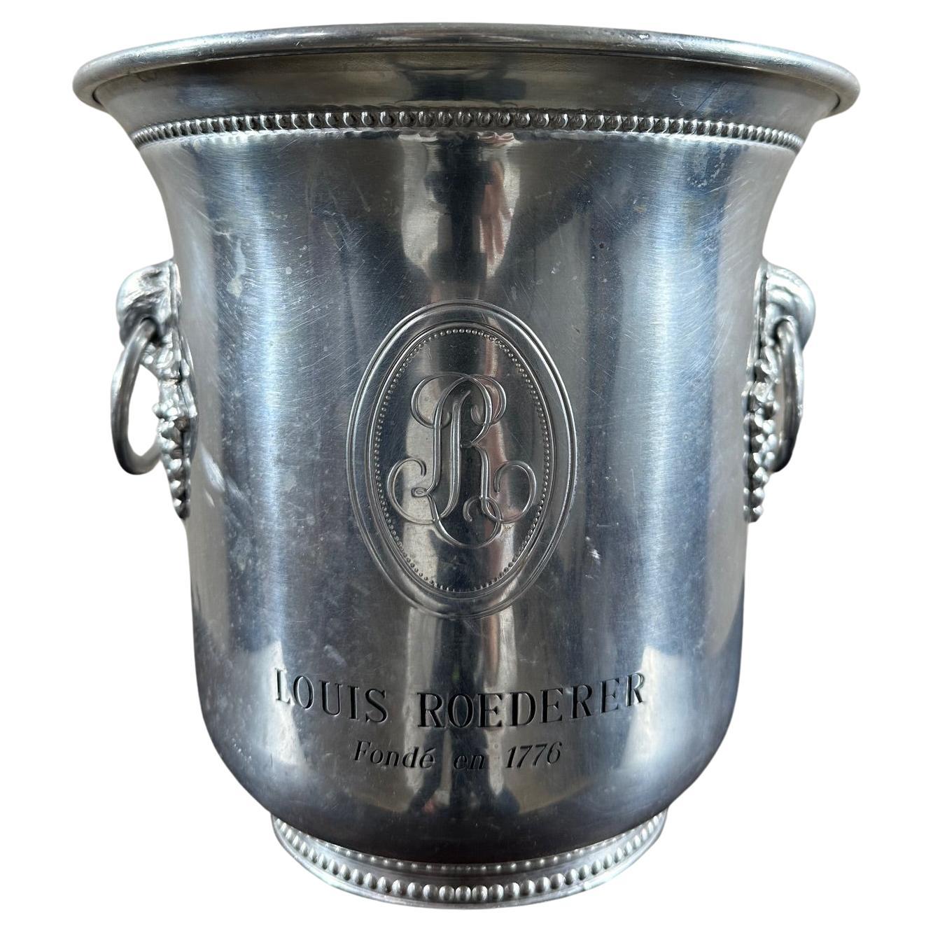20th century French Art deco Silver Plated Louis Roederer Champagne Cooler