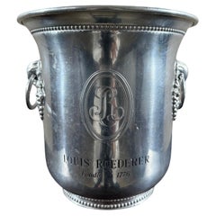 Rafraîchisseur à champagne Louis Roederer Art déco français du 20ème siècle en métal argenté