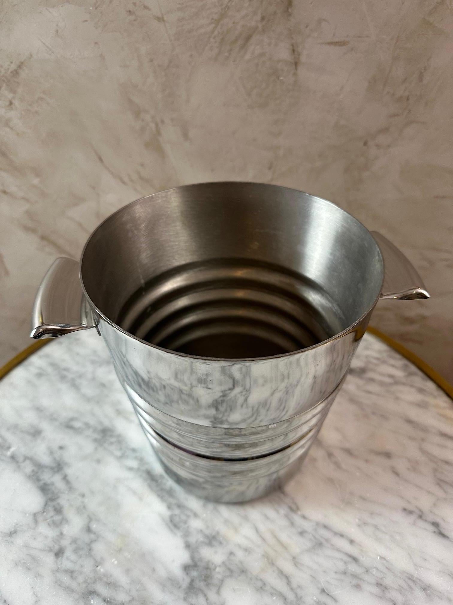 Francese Raffreddatore per vino in argento Art déco francese del XX secolo, anni '30 in vendita
