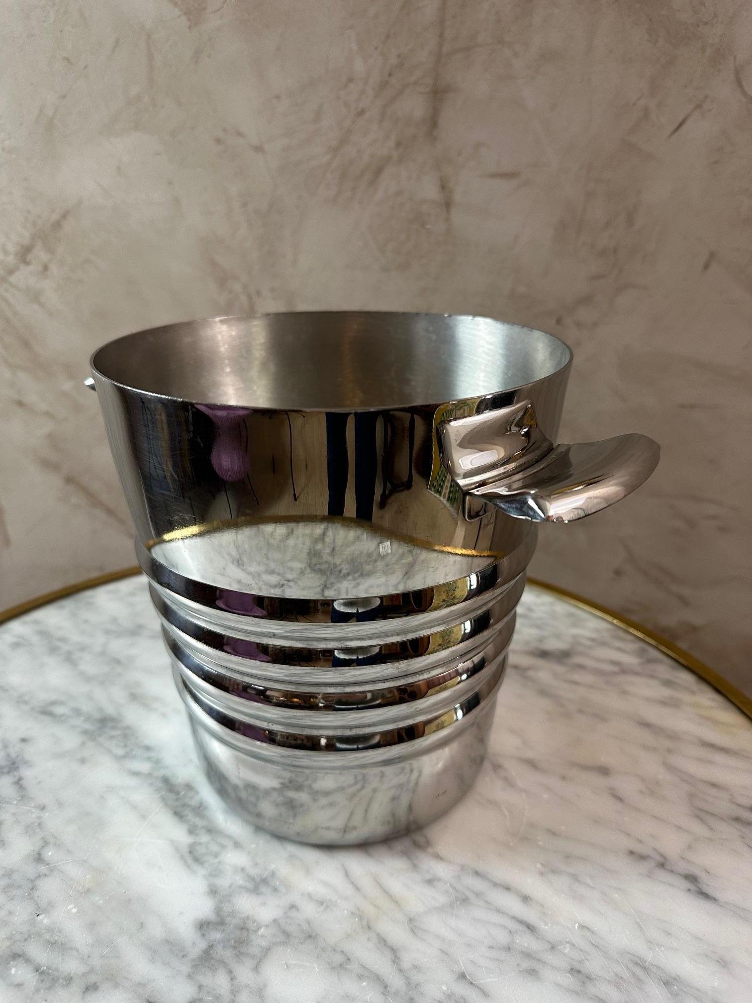 Placcato argento Raffreddatore per vino in argento Art déco francese del XX secolo, anni '30 in vendita