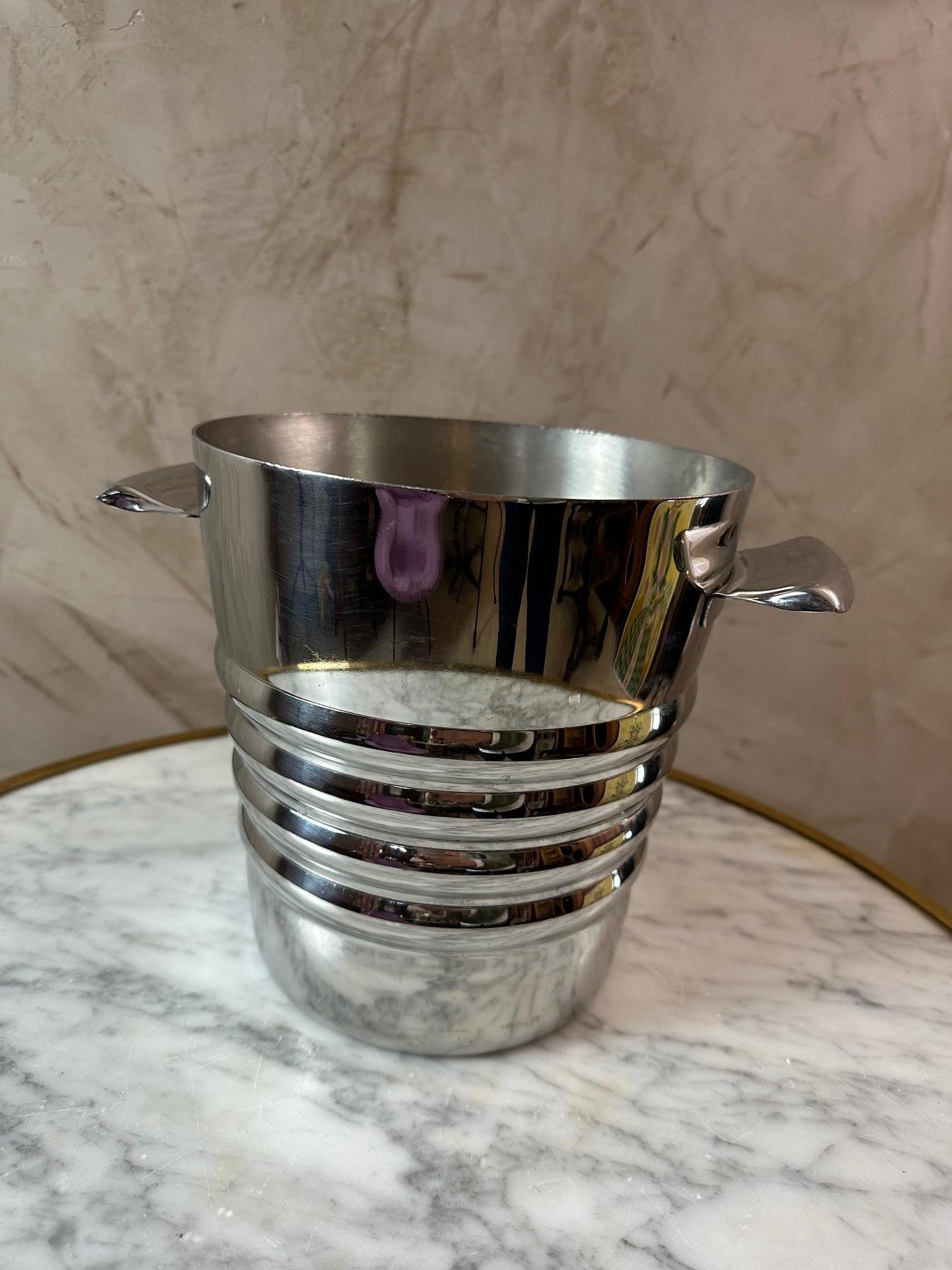 Raffreddatore per vino in argento Art déco francese del XX secolo, anni '30 in vendita 1