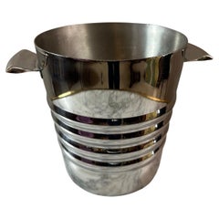 Refroidisseur à vin Art déco français du 20ème siècle en métal argenté, années 1930