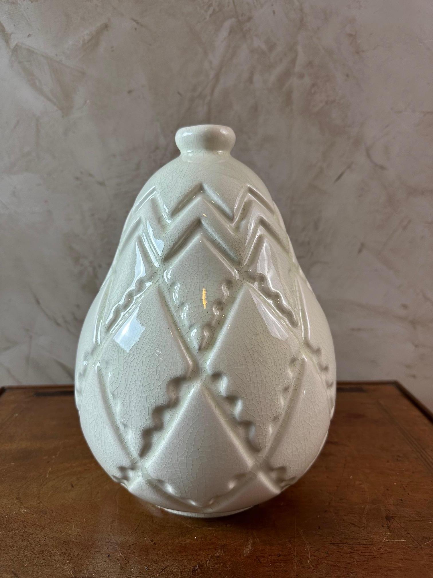 20. Jahrhundert Französisch Art deco St clément Fayence Vase, 1930er Jahre (Art déco) im Angebot