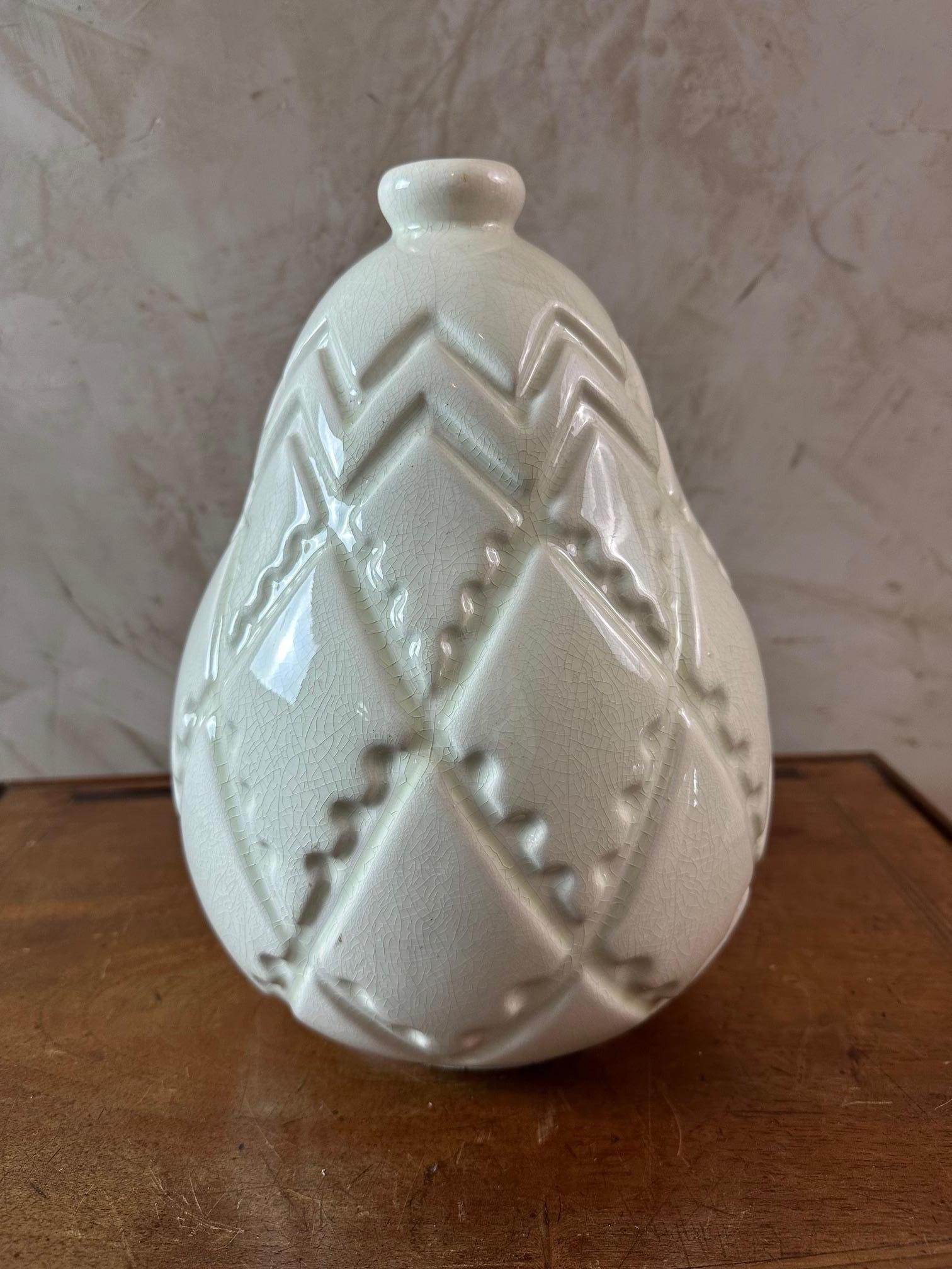 20. Jahrhundert Französisch Art deco St clément Fayence Vase, 1930er Jahre (Mitte des 20. Jahrhunderts) im Angebot