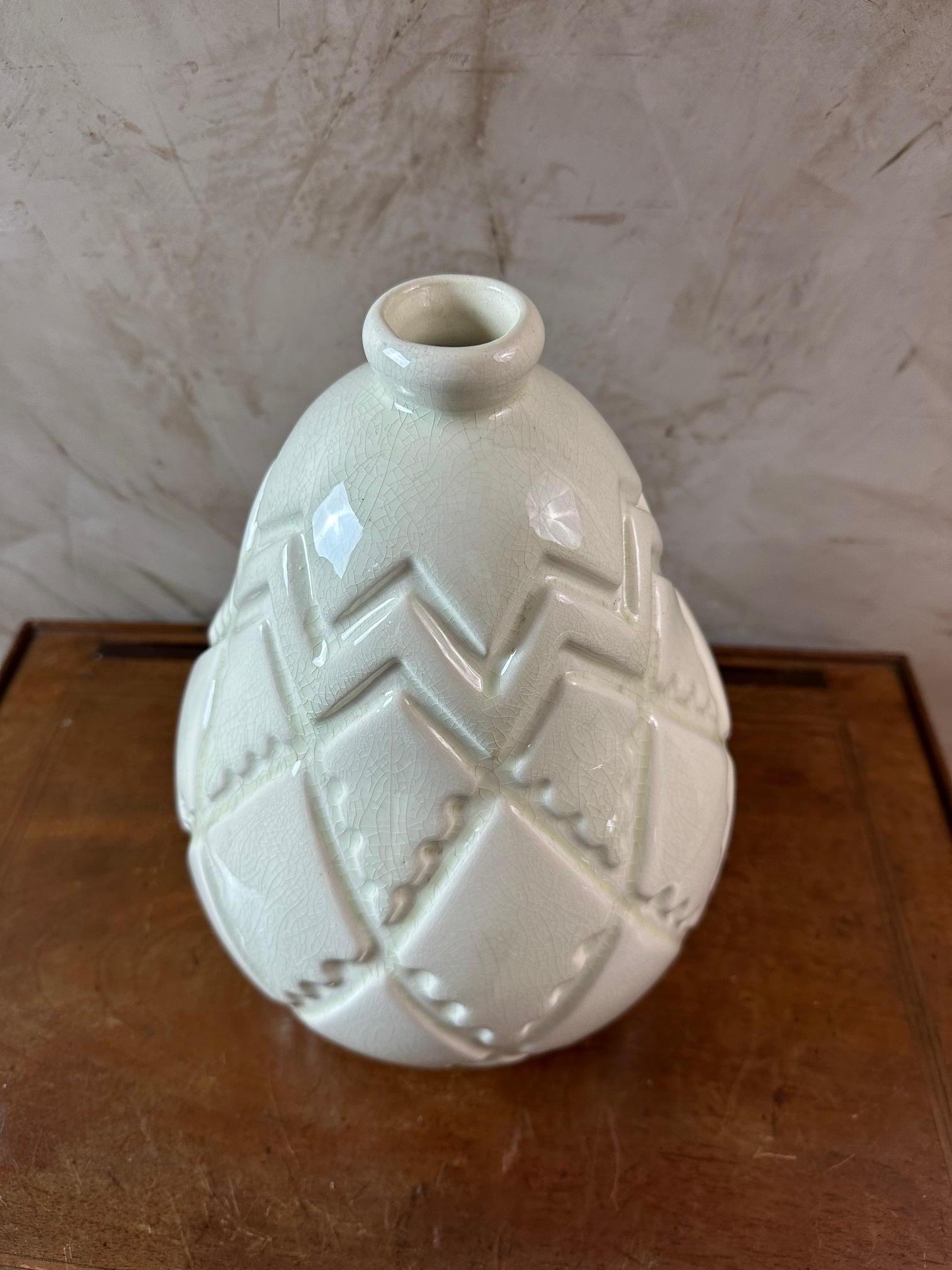 20. Jahrhundert Französisch Art deco St clément Fayence Vase, 1930er Jahre im Angebot 3