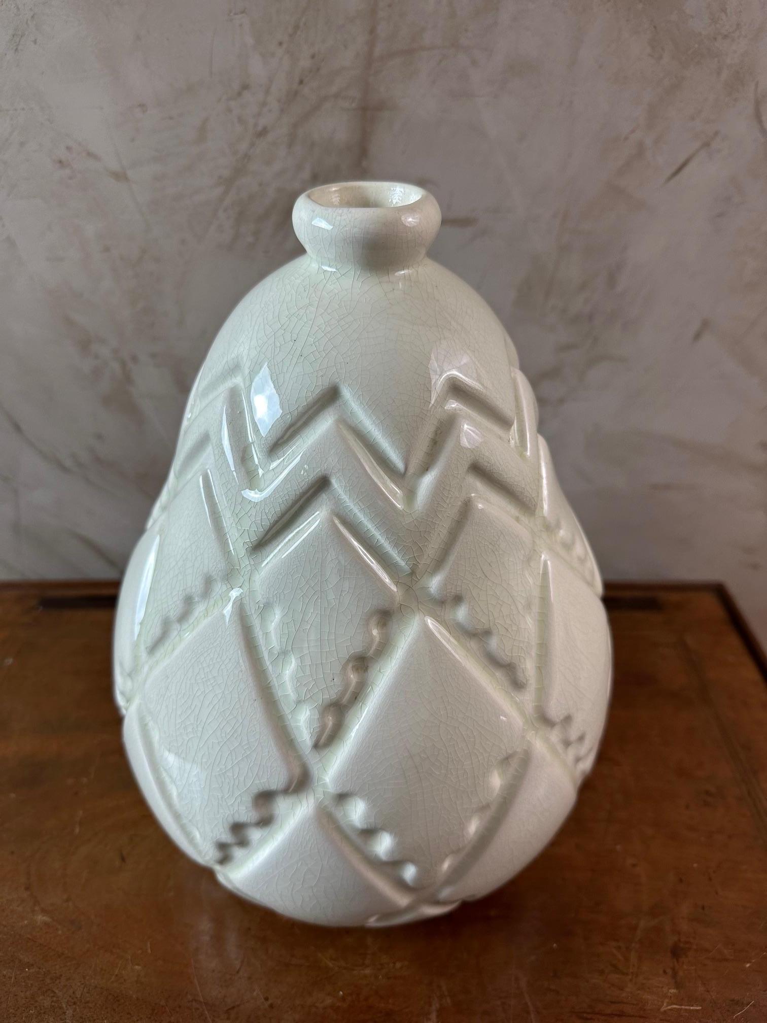 20. Jahrhundert Französisch Art deco St clément Fayence Vase, 1930er Jahre im Angebot 4