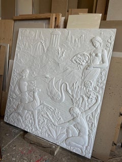 20th century French Art deco Style Plaster Wall relief