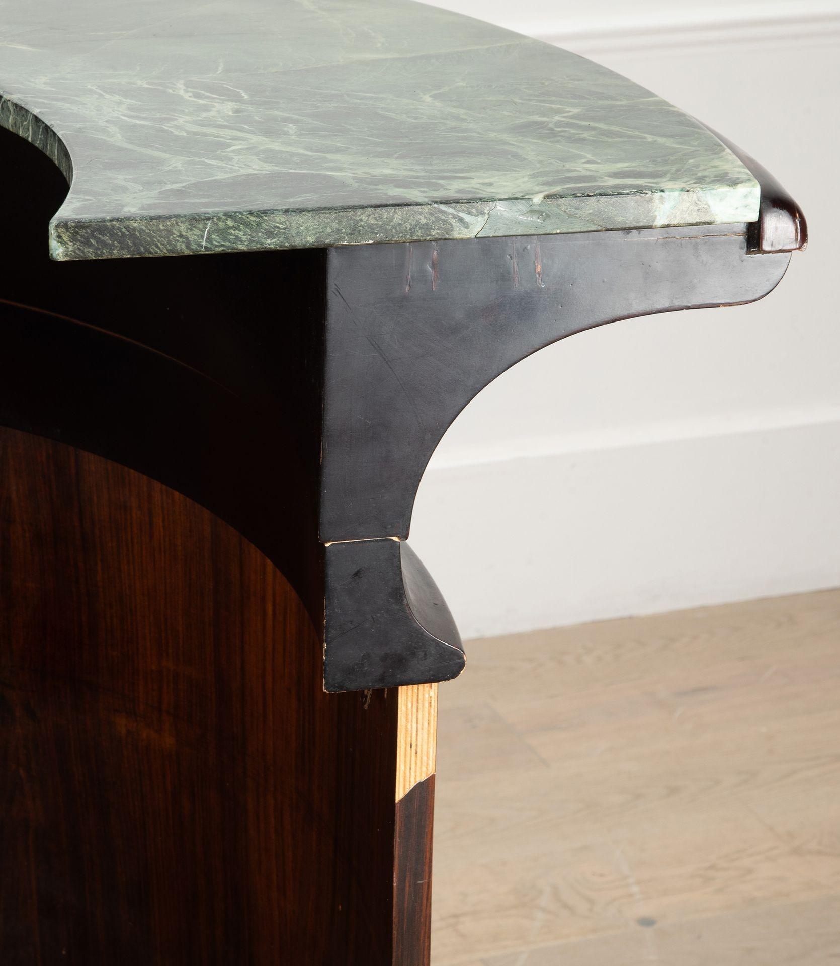 Bar rotondo in stile Art Déco francese del XX secolo con sei sgabelli in vendita 3