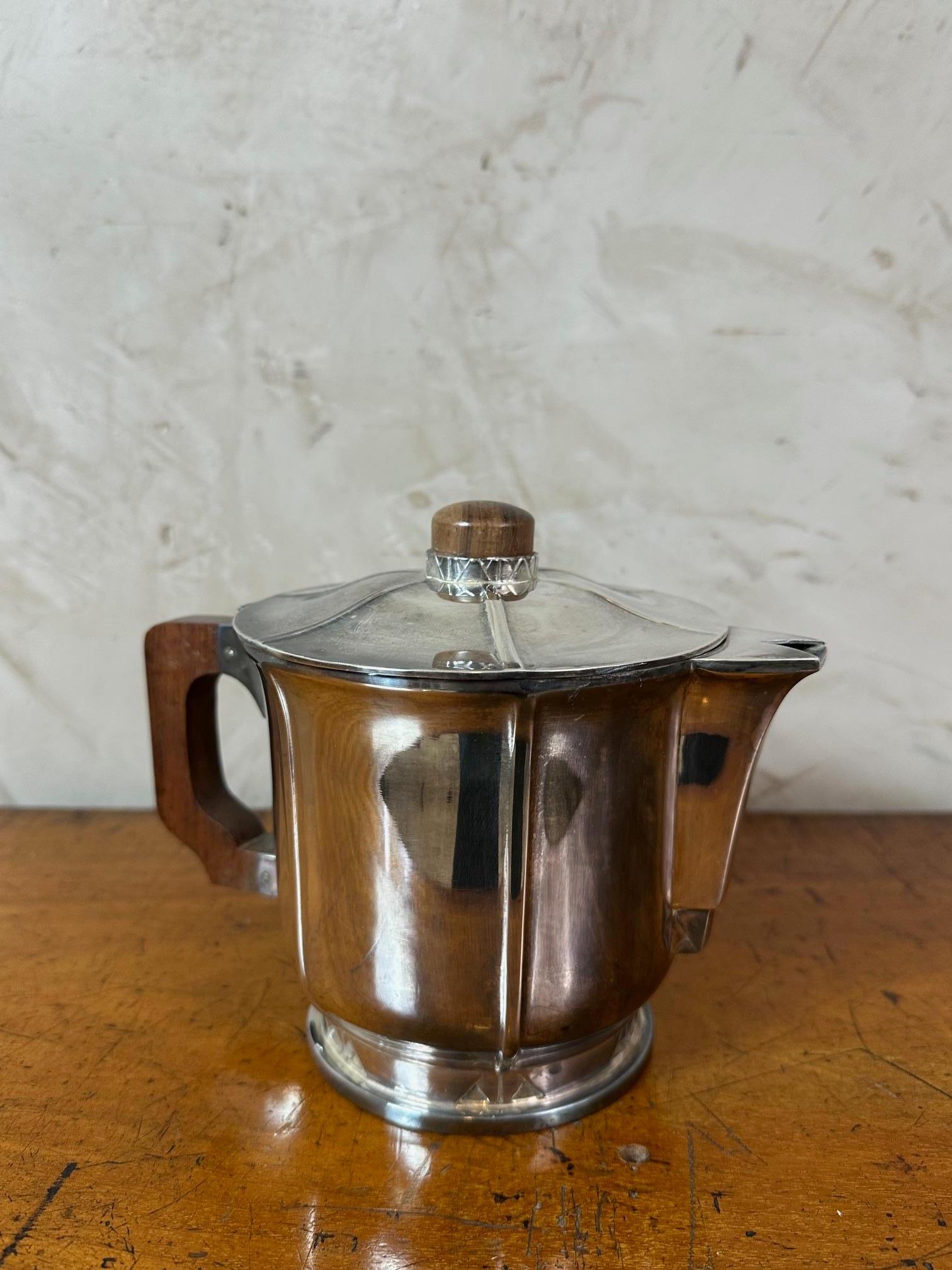 20th century French Art deco Tea and Coffee Silver plate Set, 1930s For Sale 4