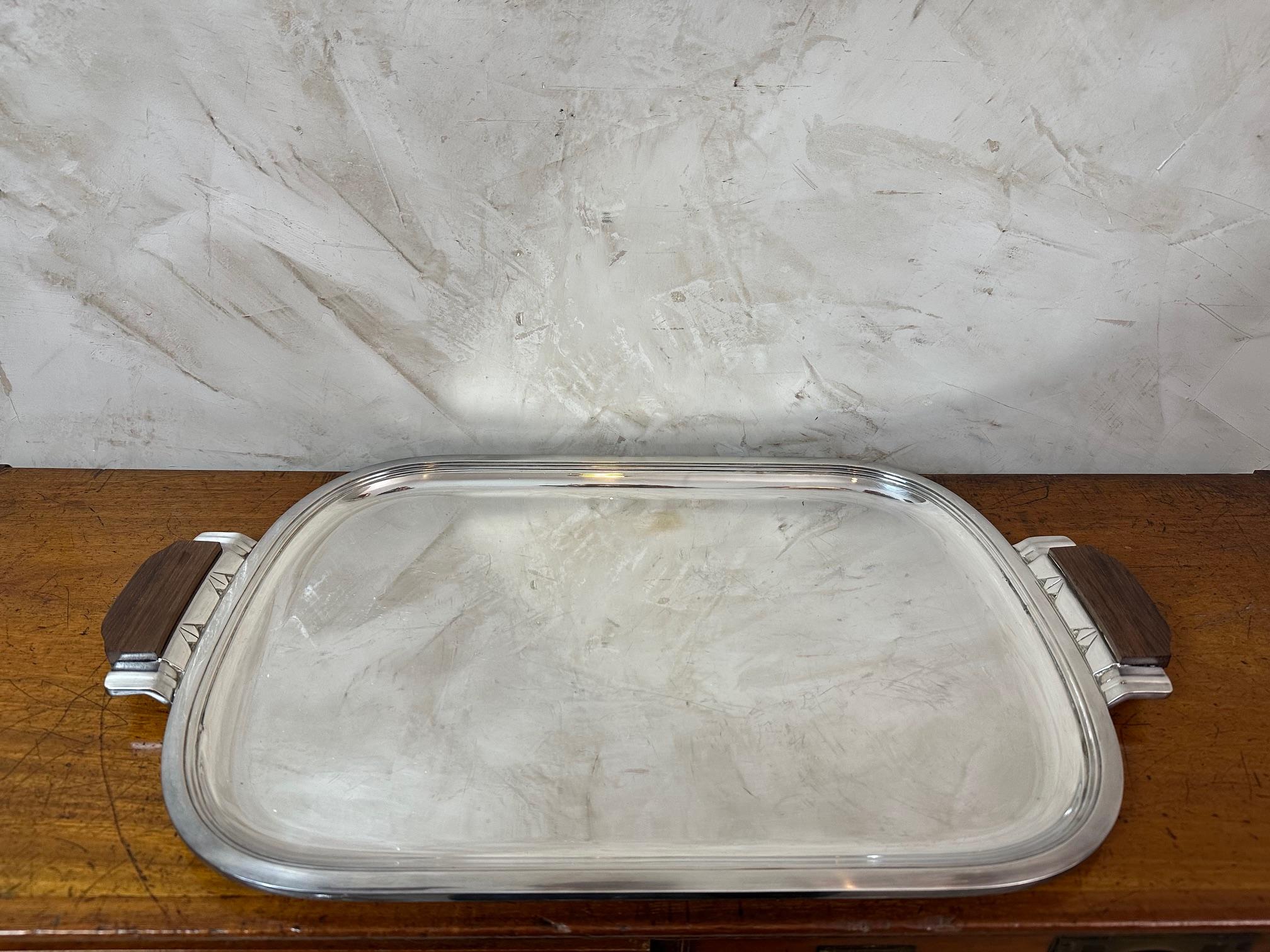 Mid-20th Century 20th century French Art deco Tea and Coffee Silver plate Set, 1930s For Sale