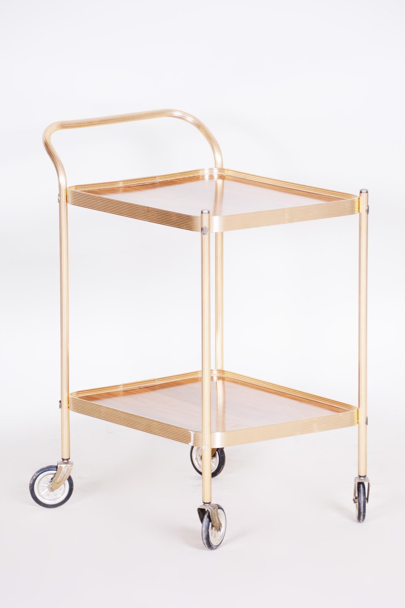20th Century French Art Deco Trolley, Made Out of Brass Original Condition 1950s In Good Condition For Sale In Horomerice, CZ