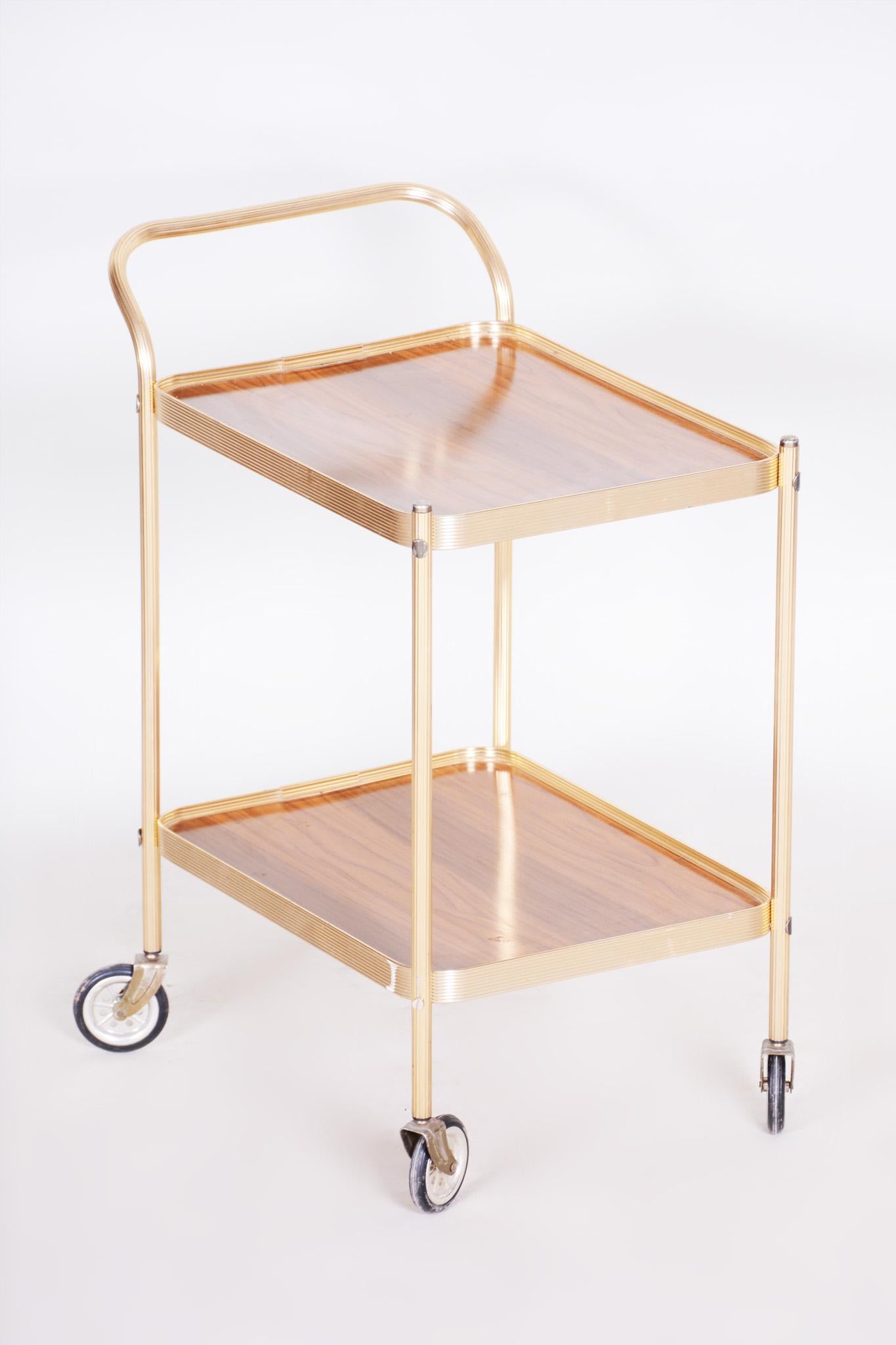 Mid-20th Century 20th Century French Art Deco Trolley, Made Out of Brass Original Condition 1950s For Sale