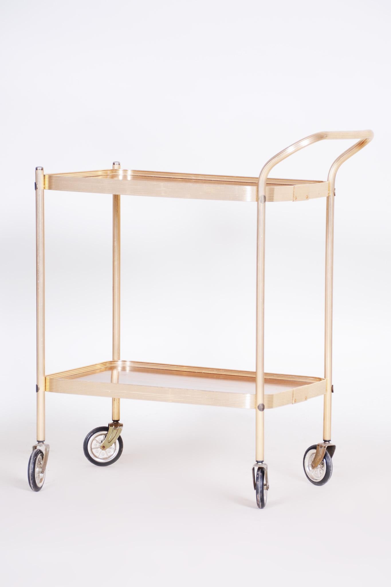20th Century French Art Deco Trolley, Made Out of Brass Original Condition 1950s For Sale 2