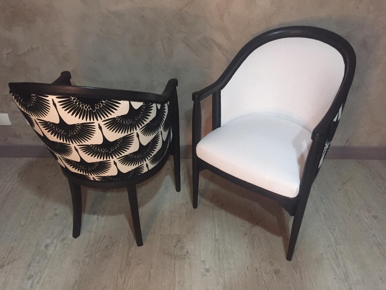 20th Century French Art Deco Upholstered Armchair Pair, 1930s 7