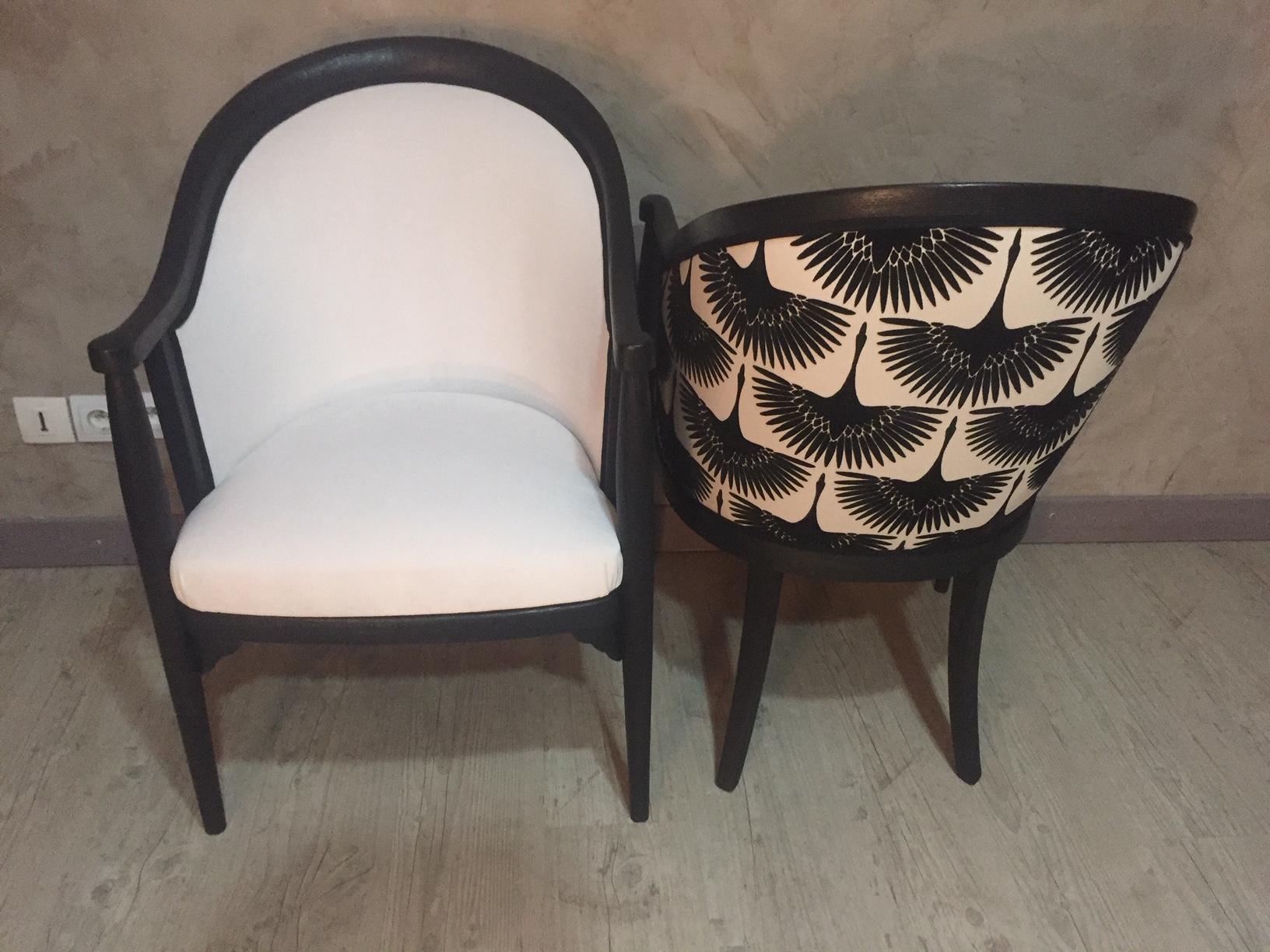 20th Century French Art Deco Upholstered Armchair Pair, 1930s In Excellent Condition In LEGNY, FR