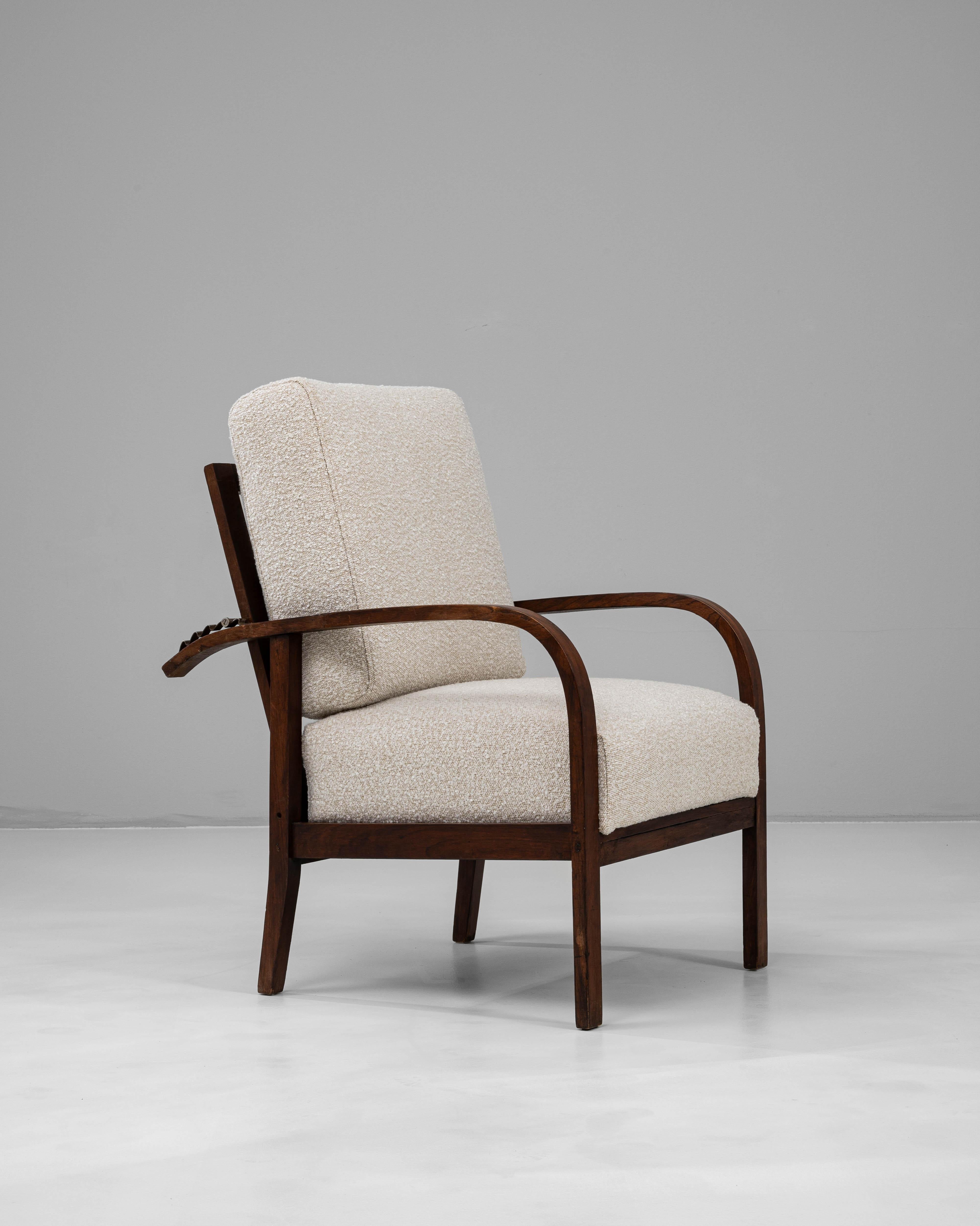 Französischer Art Déco-Sessel des 20. Jahrhunderts, gepolstert, mit verstellbarer Rückenlehne im Angebot 7