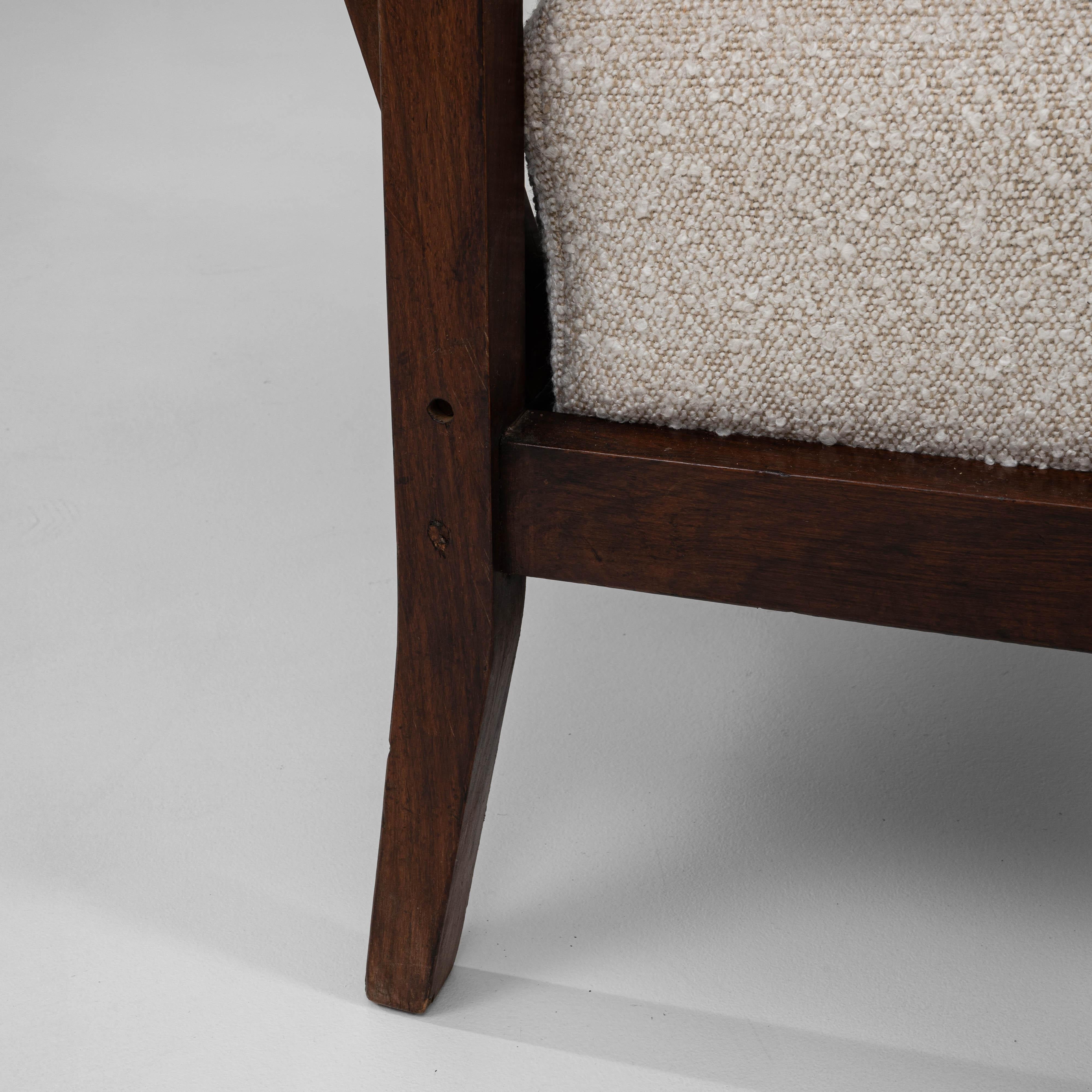 Französischer Art Déco-Sessel des 20. Jahrhunderts, gepolstert, mit verstellbarer Rückenlehne im Angebot 10