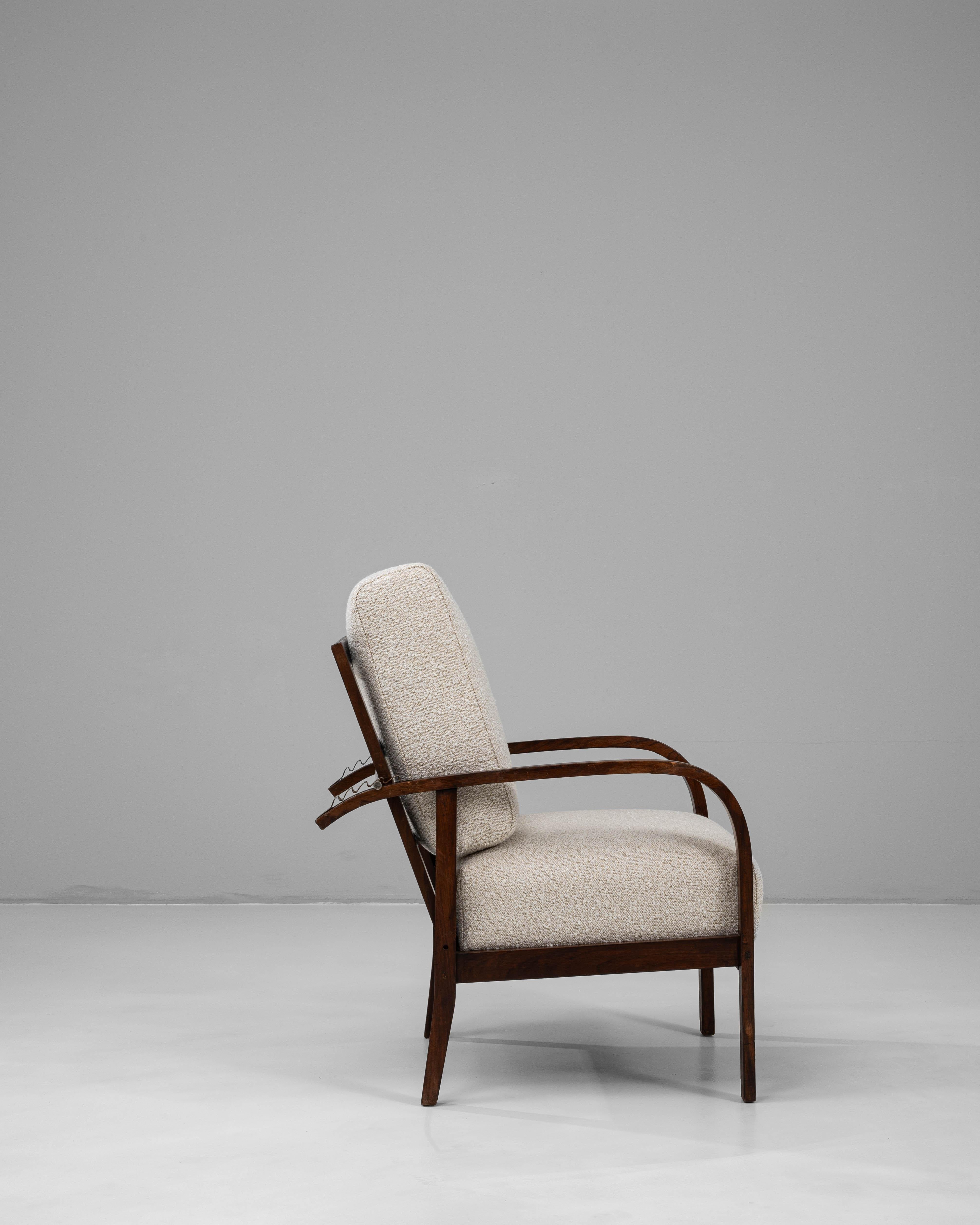 Französischer Art Déco-Sessel des 20. Jahrhunderts, gepolstert, mit verstellbarer Rückenlehne (Art déco) im Angebot