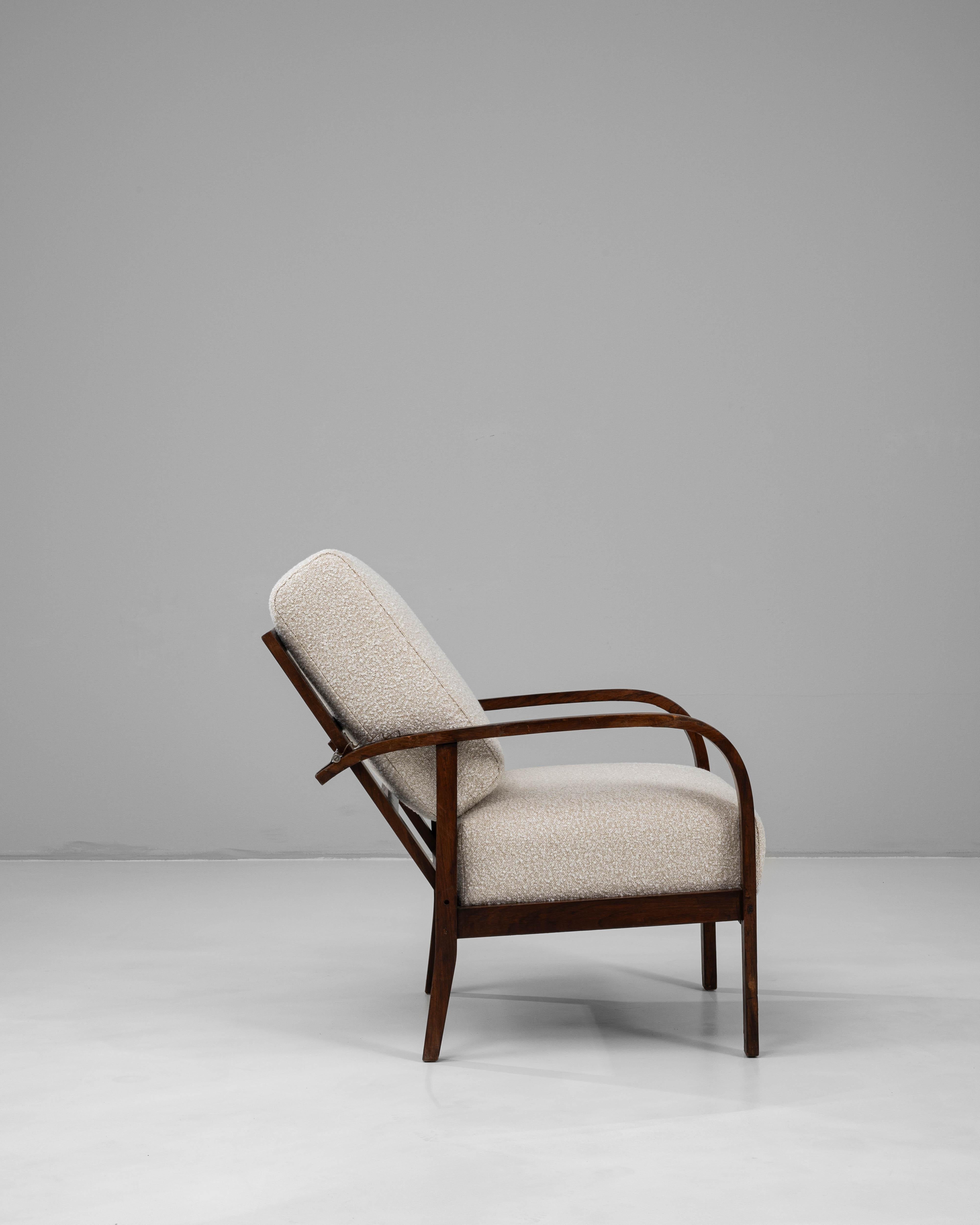 Französischer Art Déco-Sessel des 20. Jahrhunderts, gepolstert, mit verstellbarer Rückenlehne im Zustand „Gut“ im Angebot in High Point, NC