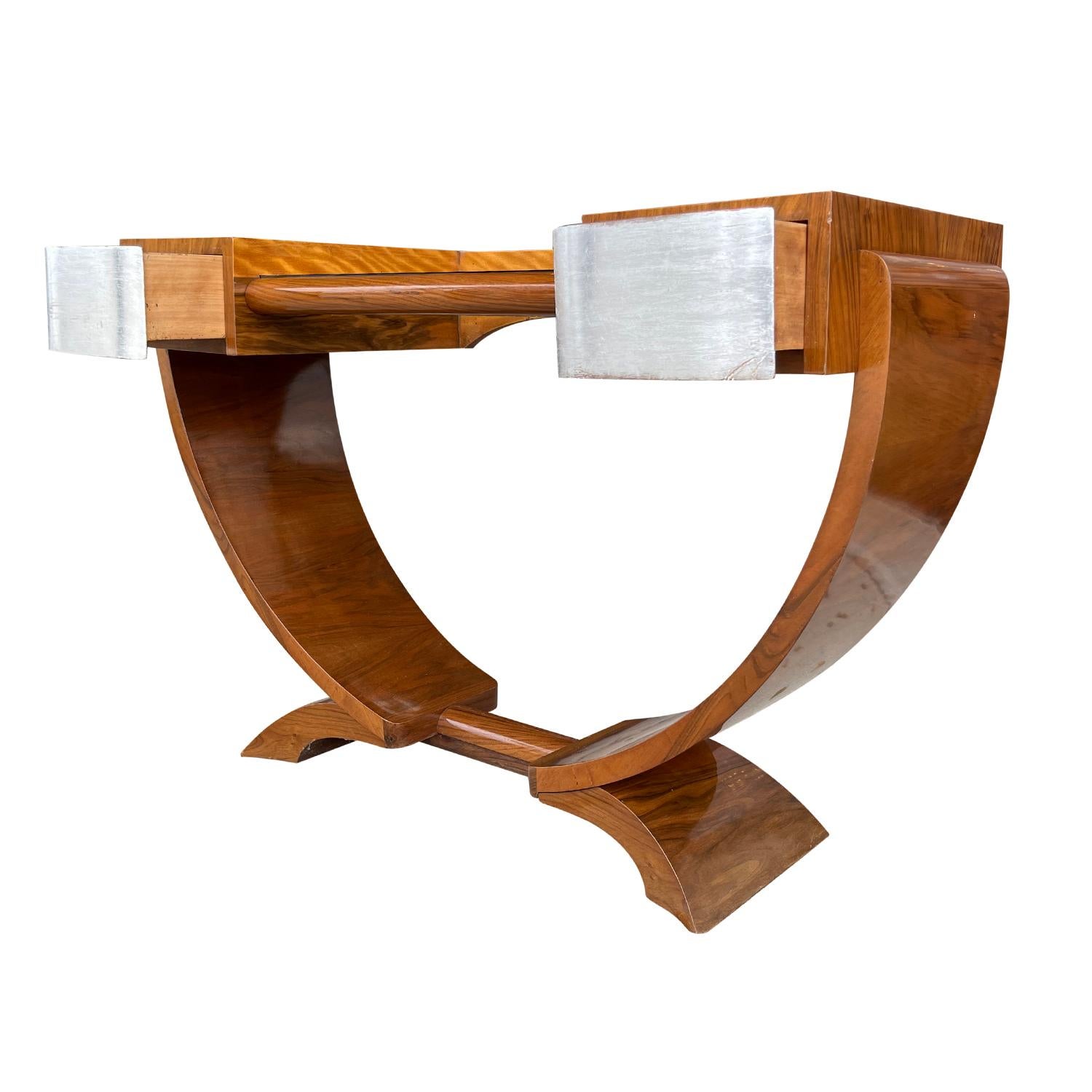 Veneer 20th Century French Art Deco Walnut Coiffeuse Vanity by Émile-Jacques Ruhlmann For Sale