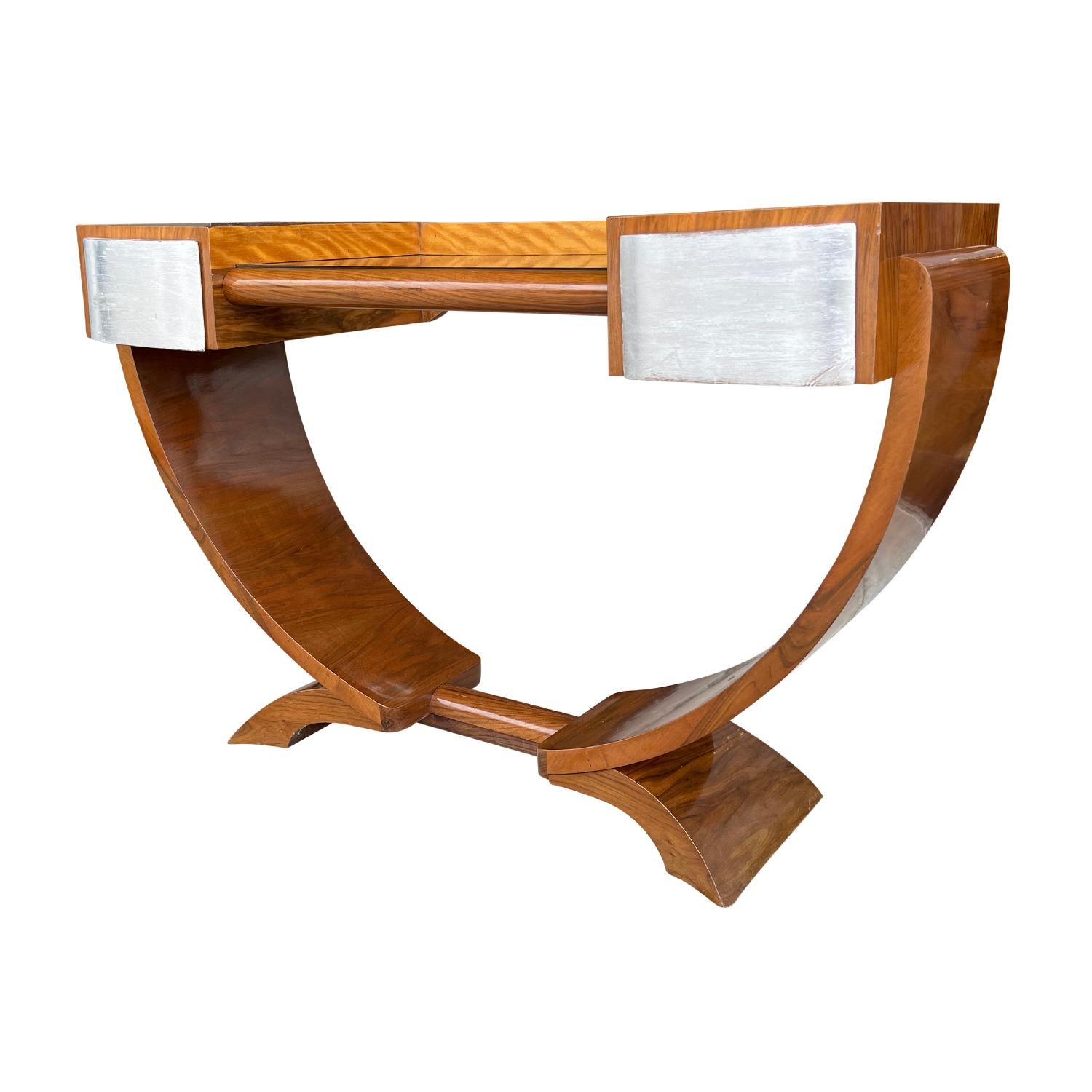 20th Century French Art Deco Walnut Coiffeuse Vanity by Émile-Jacques Ruhlmann In Good Condition For Sale In West Palm Beach, FL