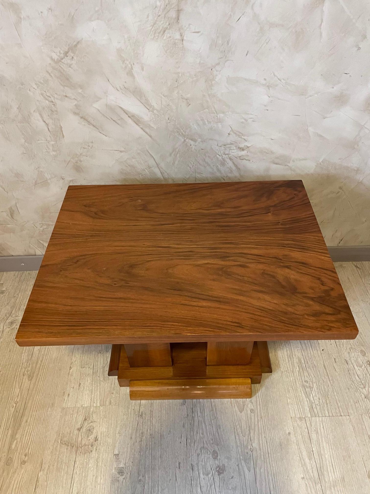 Mid-20th Century 20th Century French Art Deco Walnut Side Table, 1930s