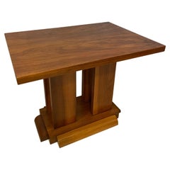 20th Century French Art Deco Walnut Side Table, 1930s