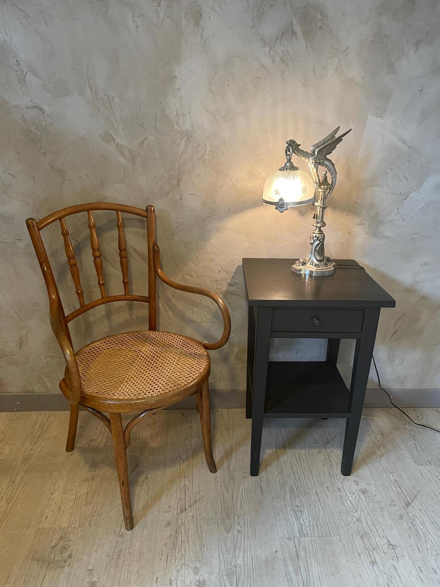 Lampe de table en bronze et verre Art Nouveau français du 20e siècle en vente 8